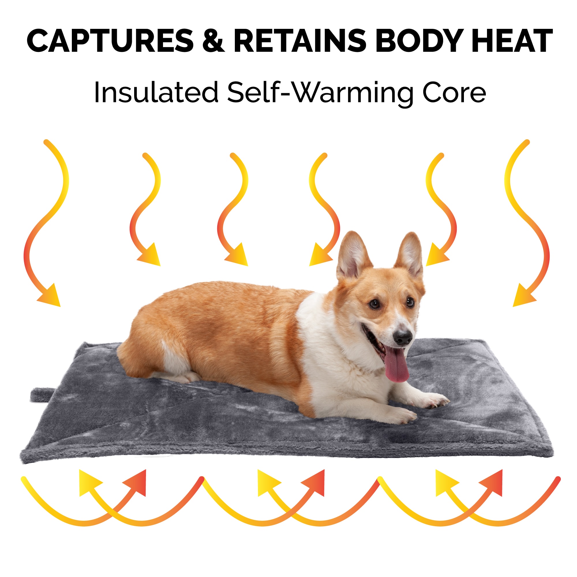 FurHaven Gray ThermaNAP Faux Fur Self-Warming Pet Bed Mat, 22