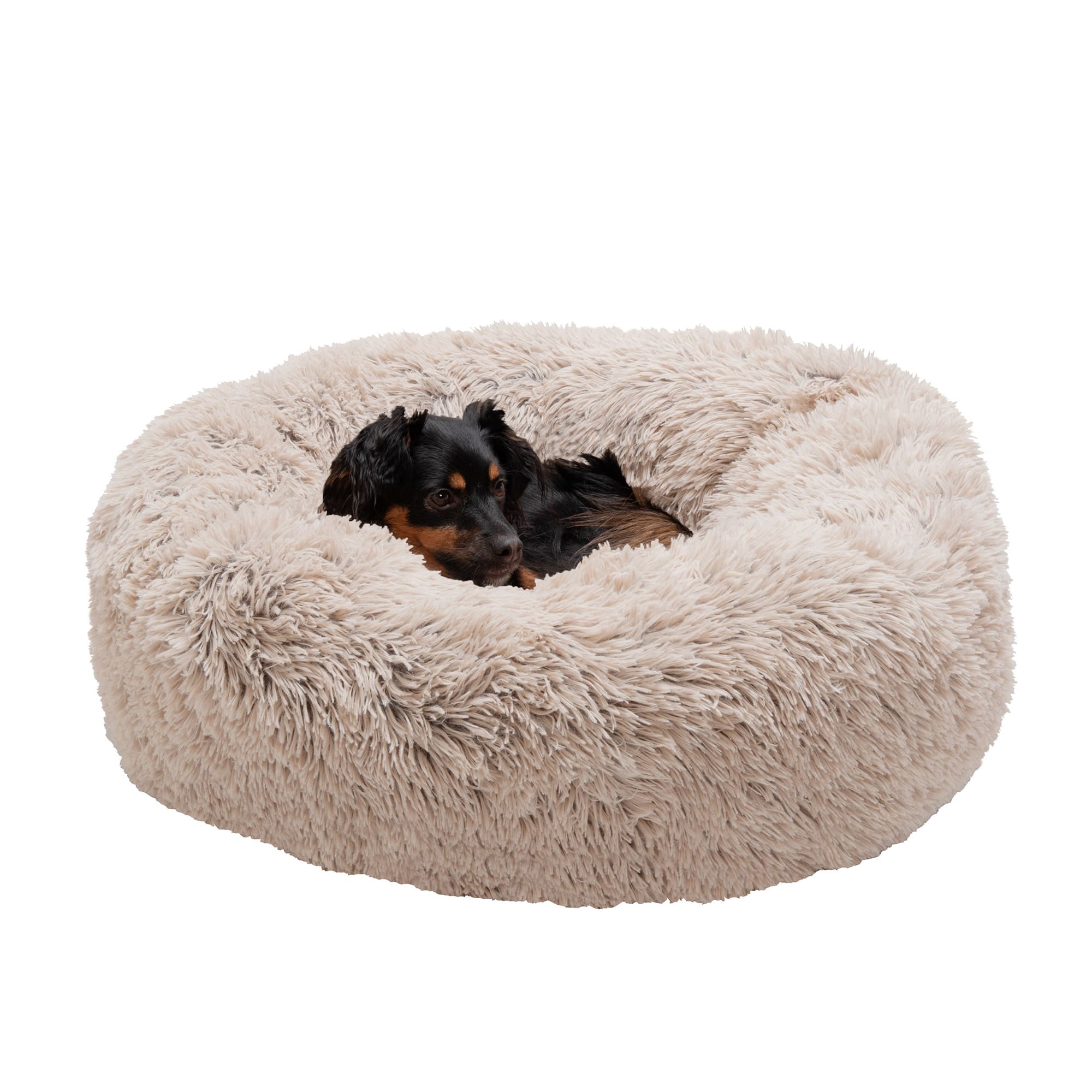 FurHaven Calming Cuddler Long Fur Donut Pet Bed 23