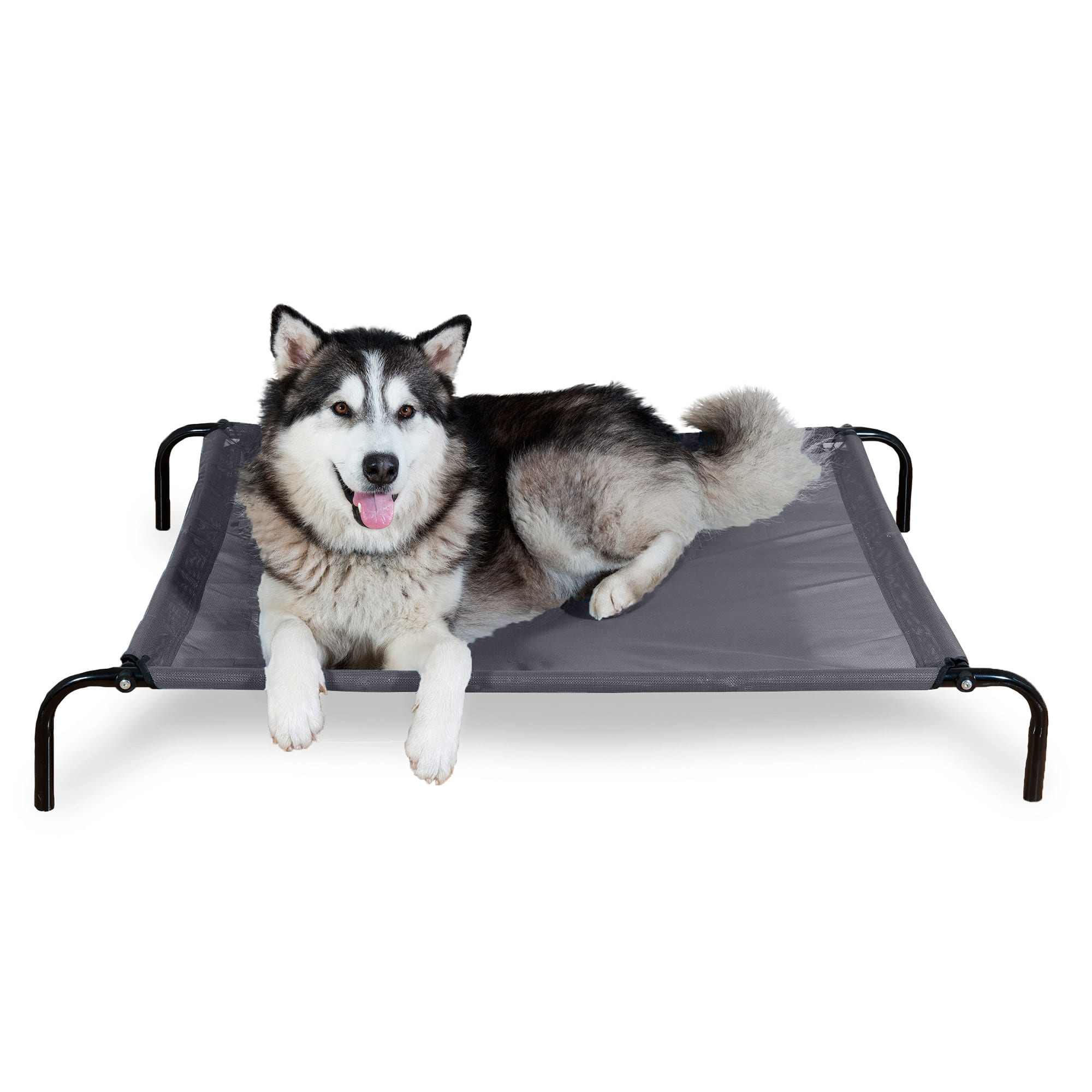 FurHaven Gray Elevated Reinforced Pet Cot Bed, 52" L X 36.25" W X 7.5