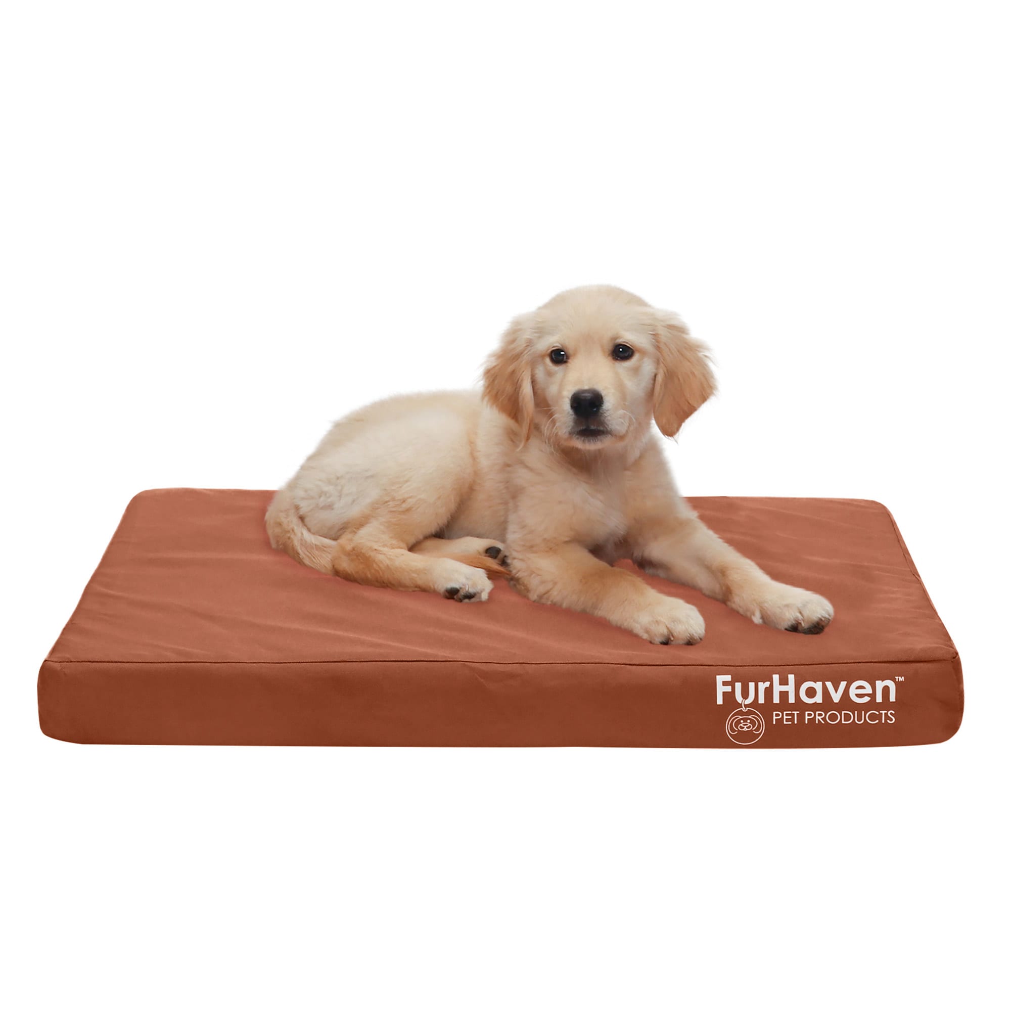 Furhaven Oxford Indoor Outdoor Deluxe Full Support Mattress Orthopedic Dog Bed Chestnut Jumbo