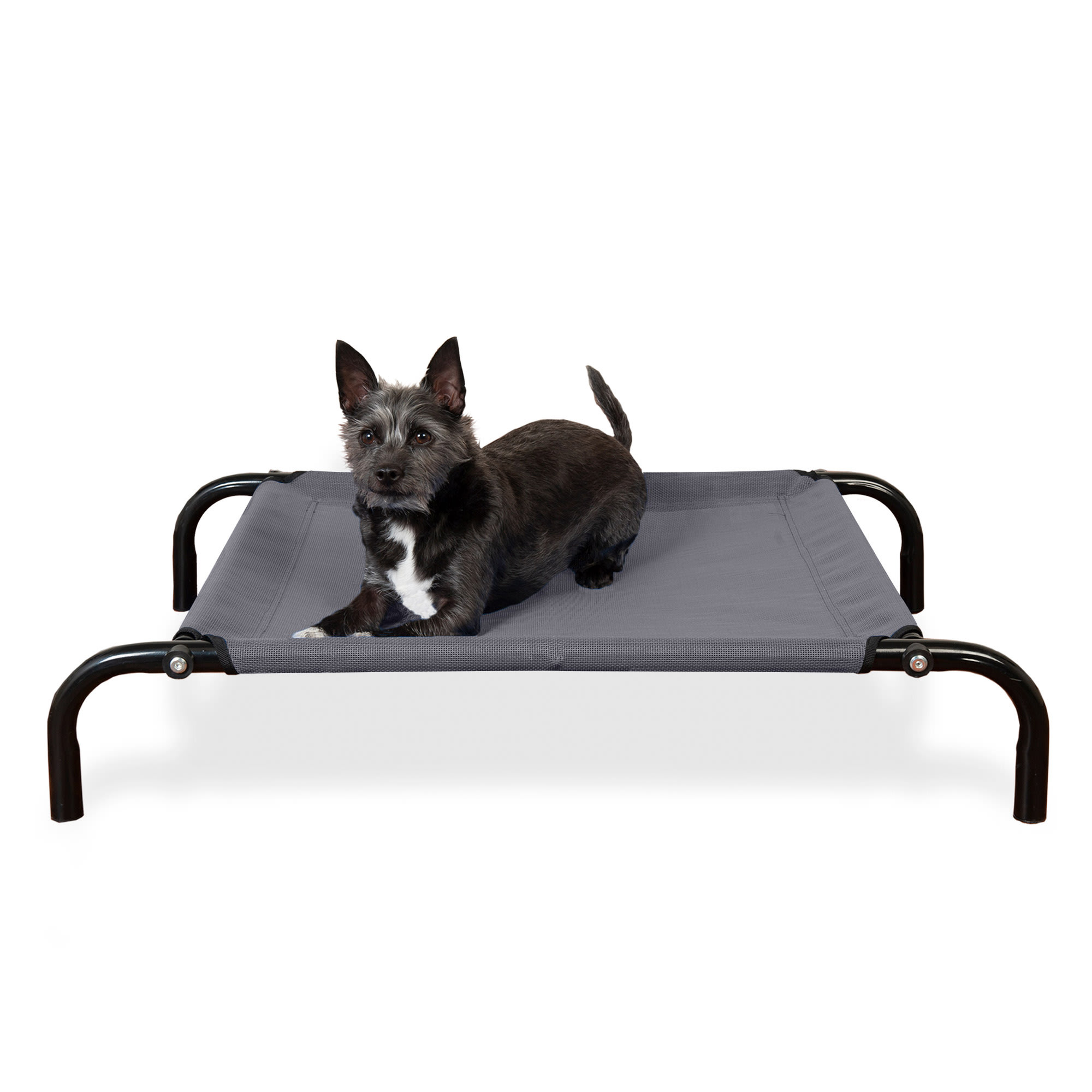 FurHaven Gray Elevated Pet Cot & Breathable Mesh Bed