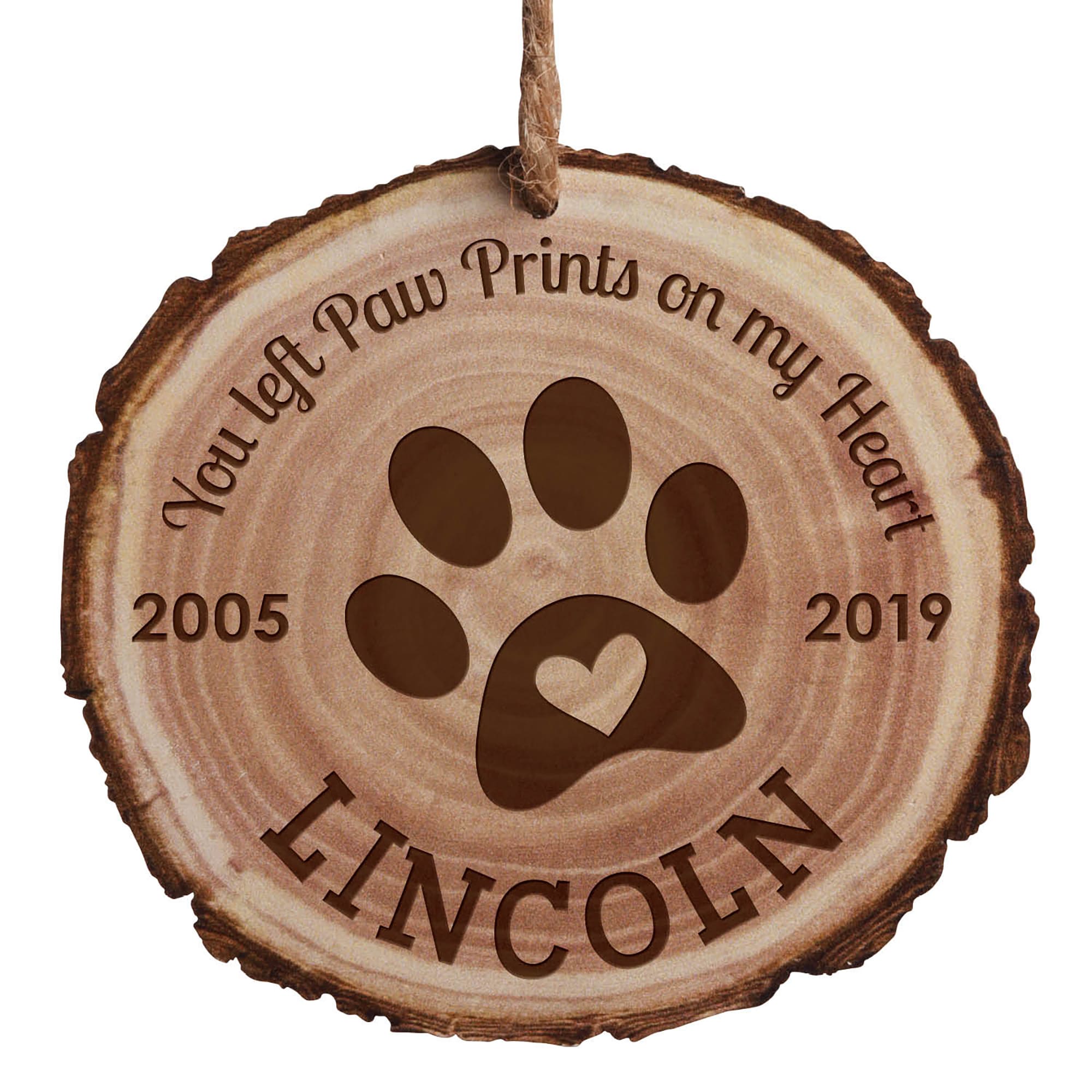 Custom Personalization Solutions Personalized Tree Bark Ornament | Petco