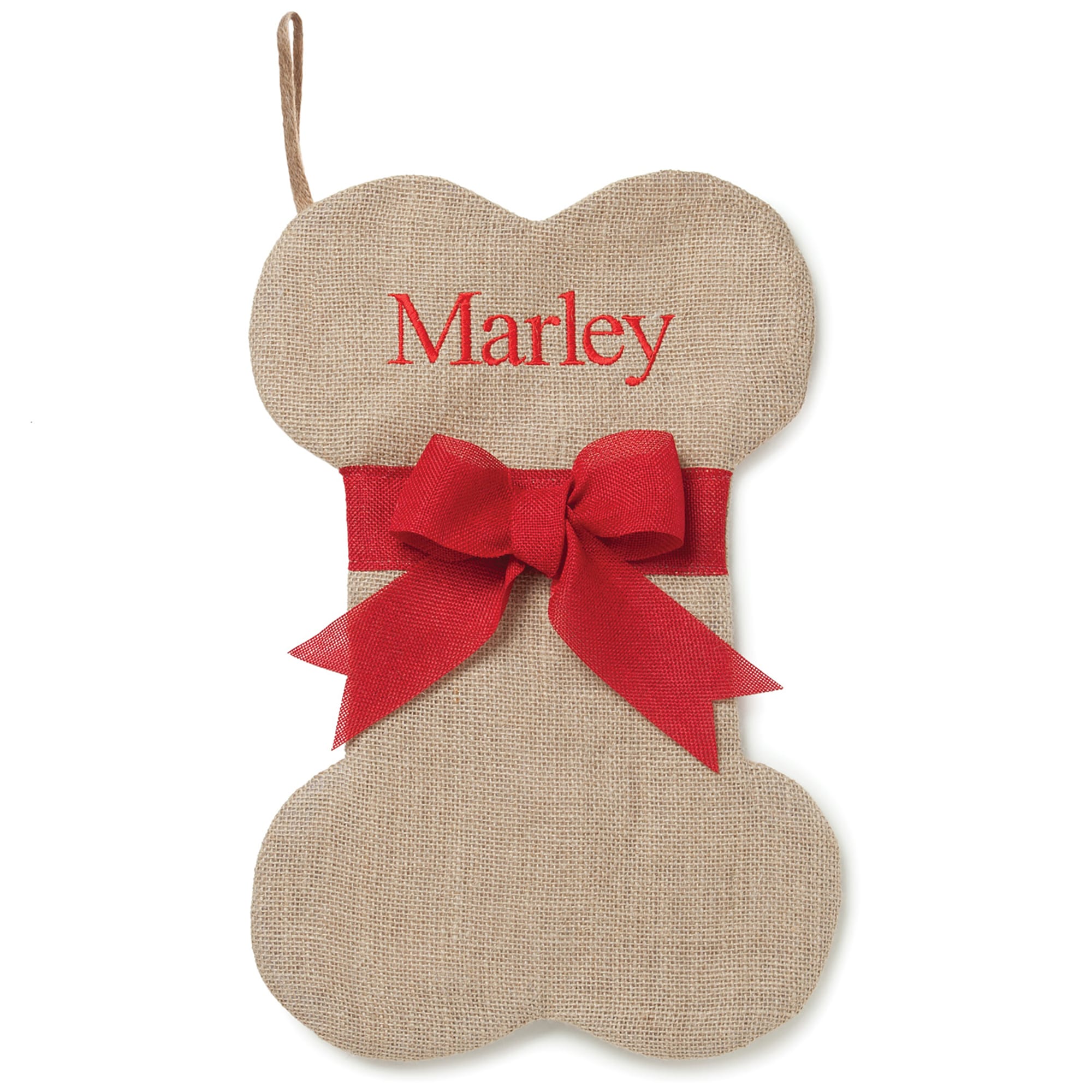 Custom Personalization Solutions Personalized Burlap Dog Bone Stocking