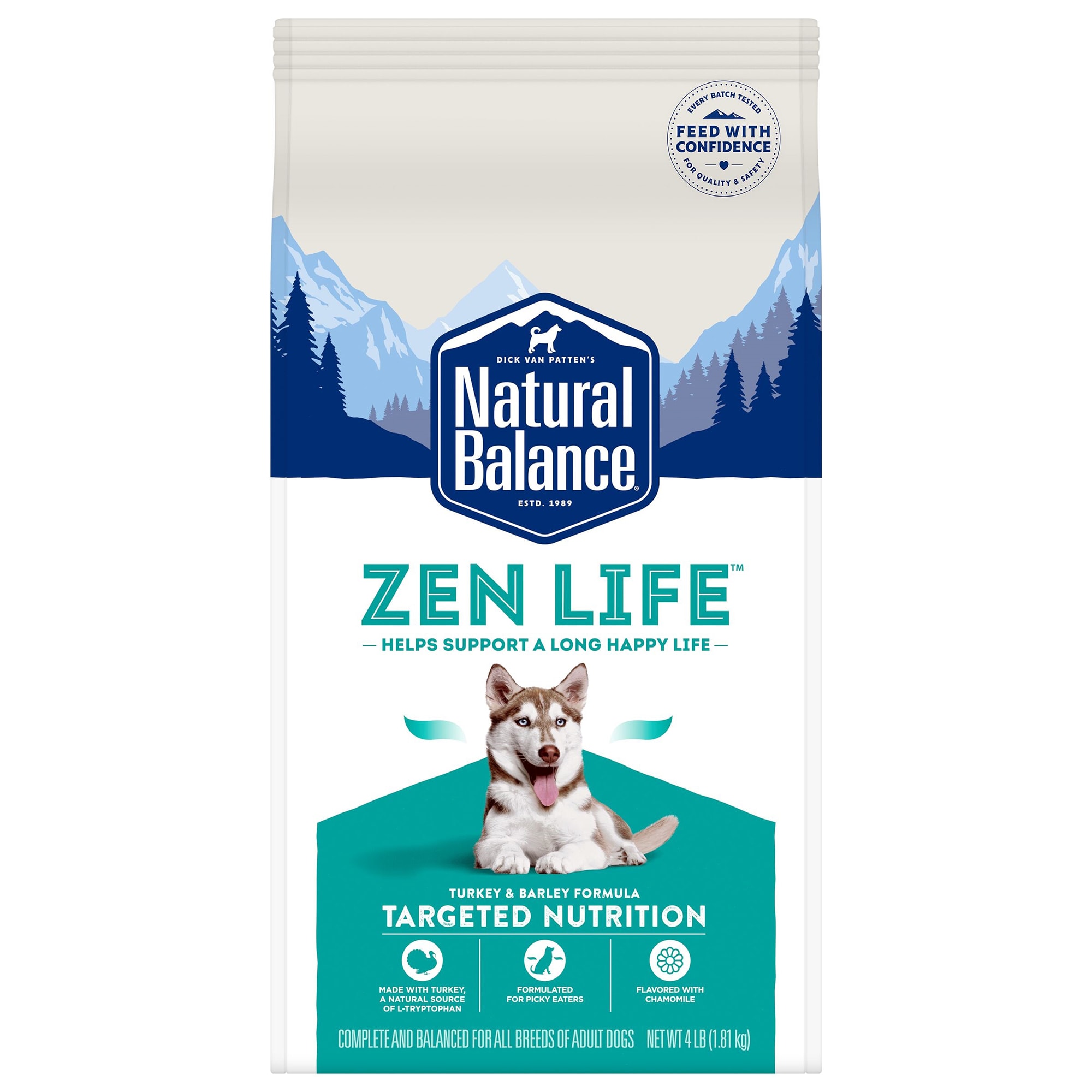 Natural Balance Zen Life Turkey & Barley Formula Dry Dog Food, 4 lbs. Petco