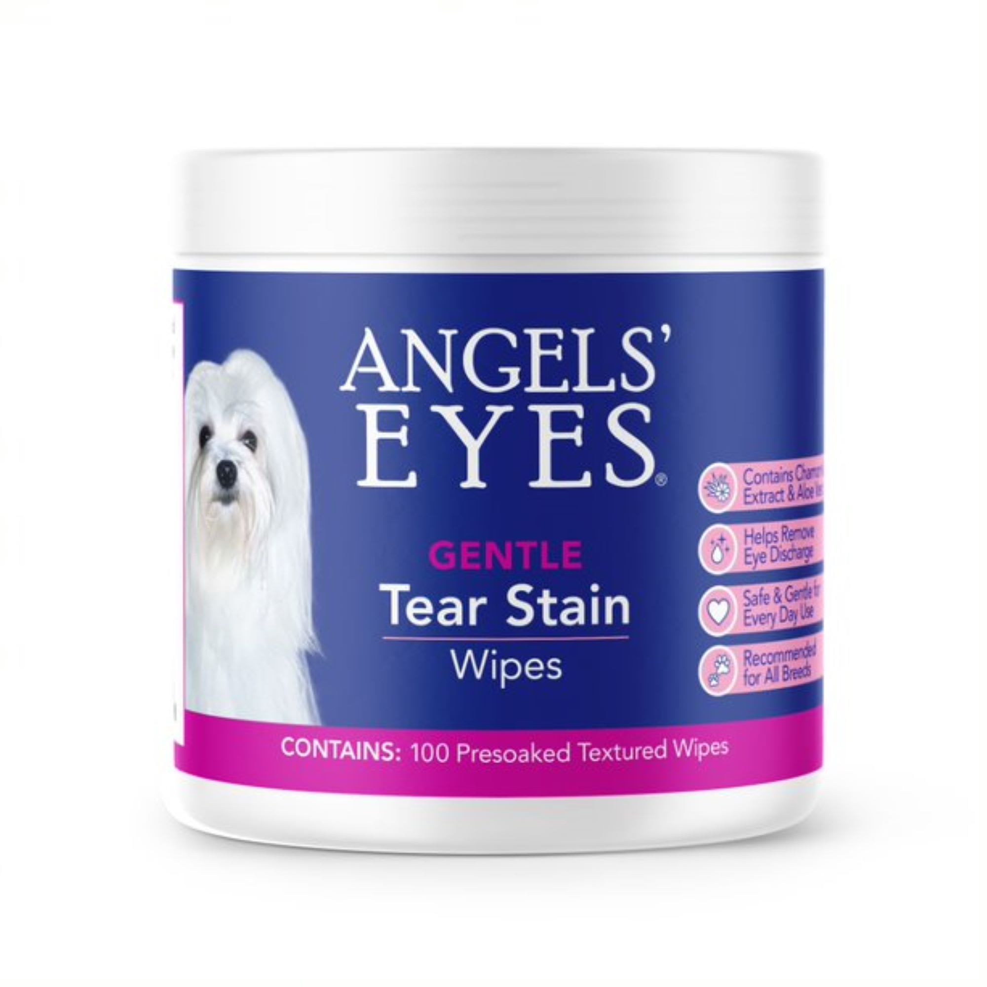 Angels Eyes Gentle Tear Stain Wipes for Dogs Count of 100