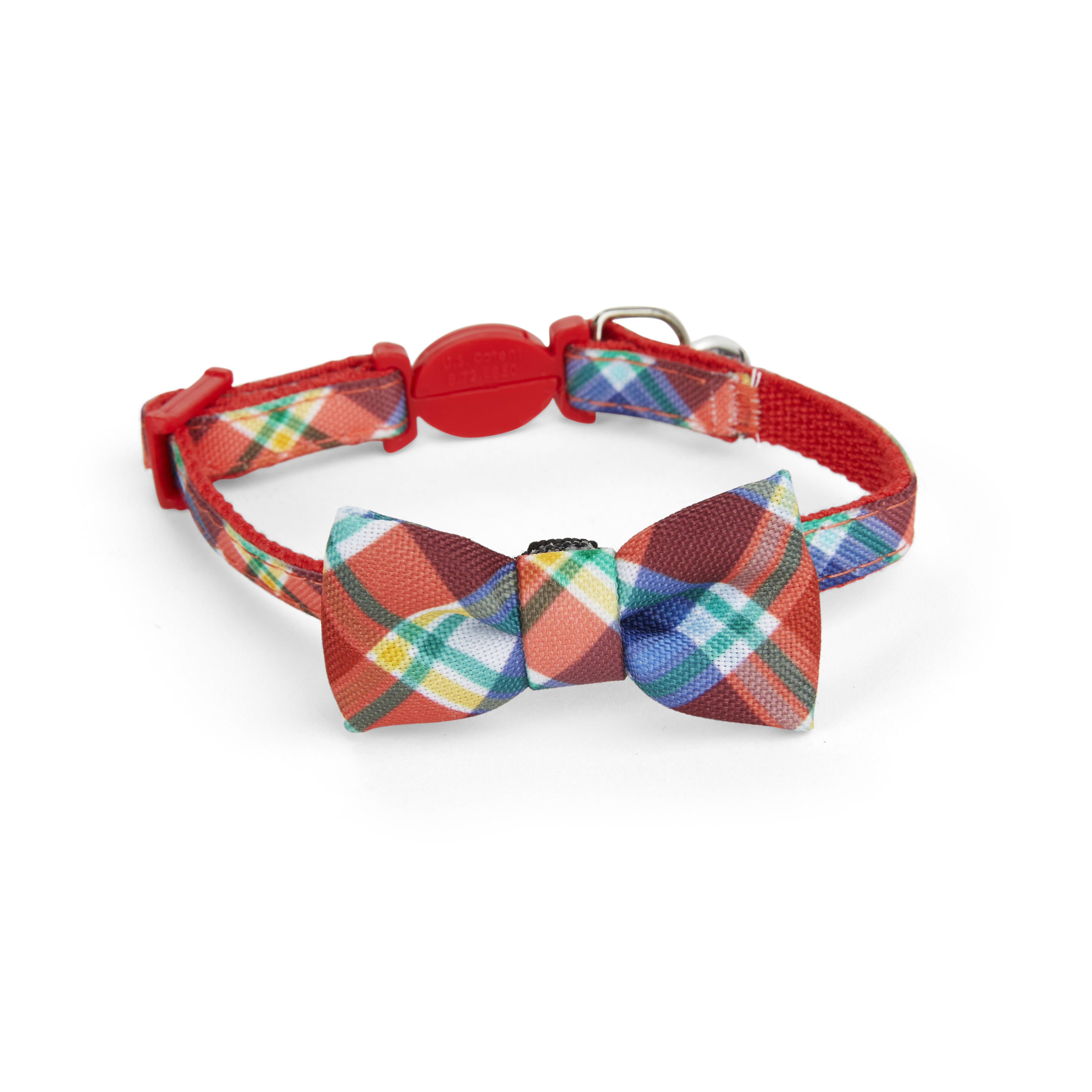 YOULY Red Plaid Bow Tie Kitten Collar