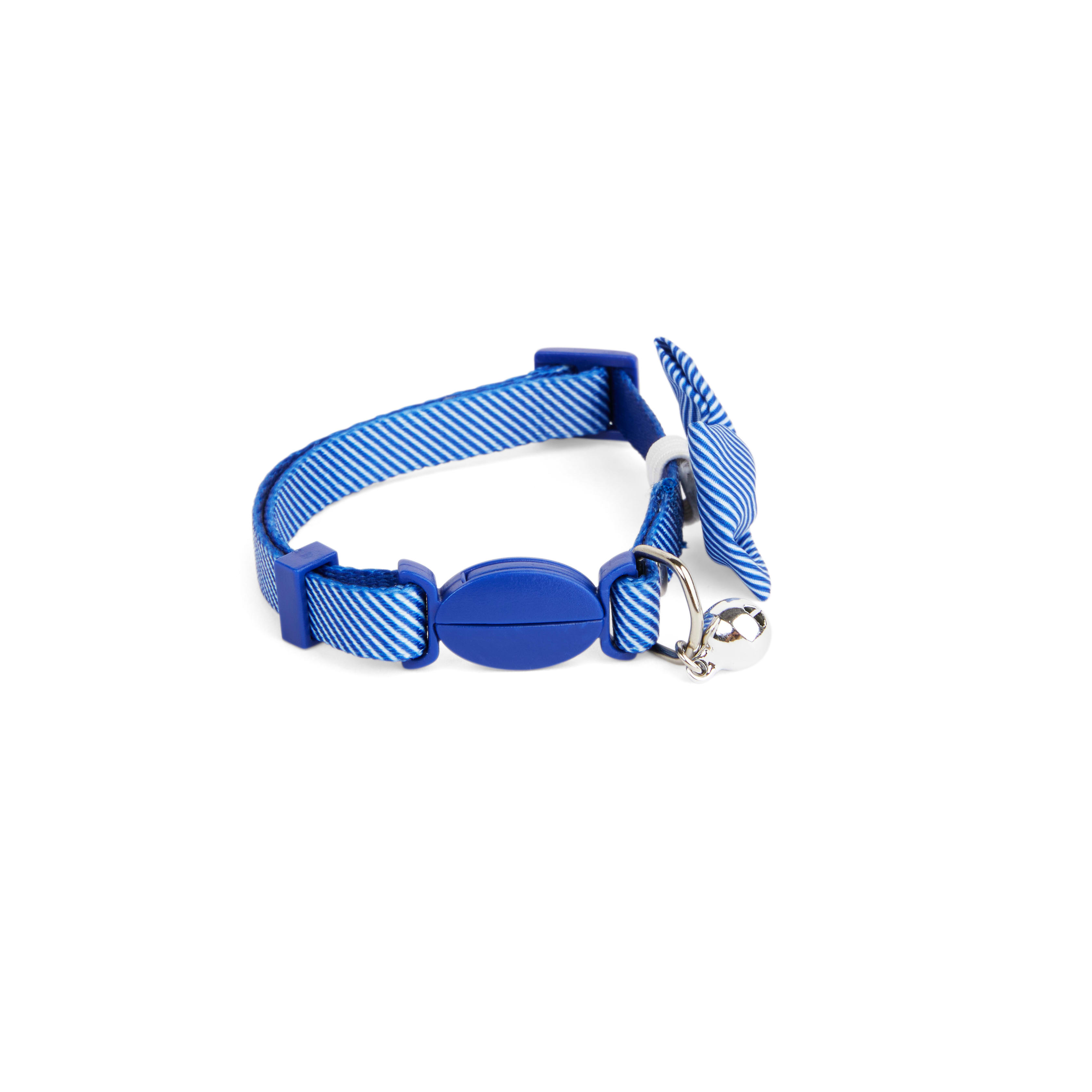 YOULY Blue Seersucker Breakaway Bowtie Cat Collar Petco