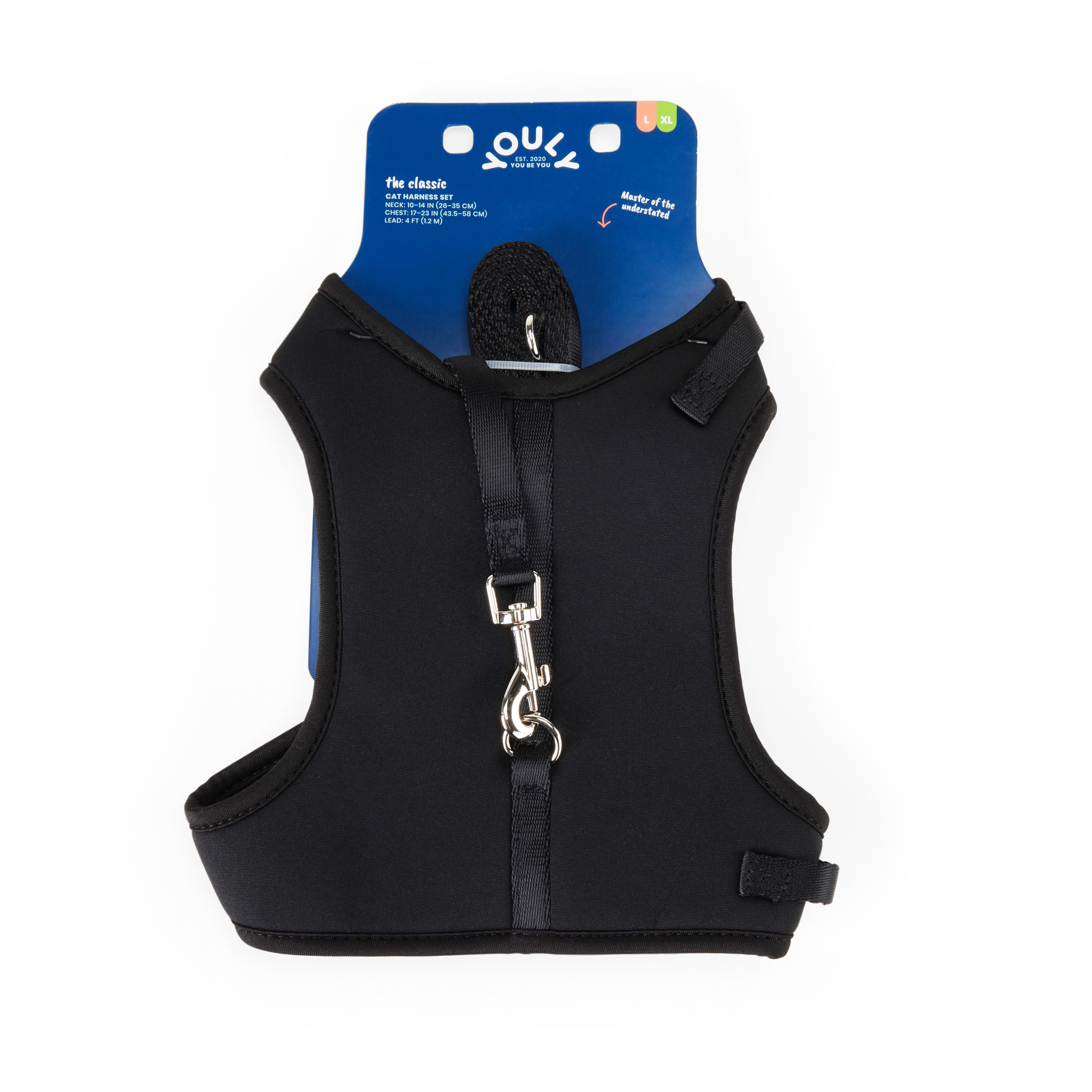 YOULY Black Large Cat Harness and Lead Set, Medium Petco