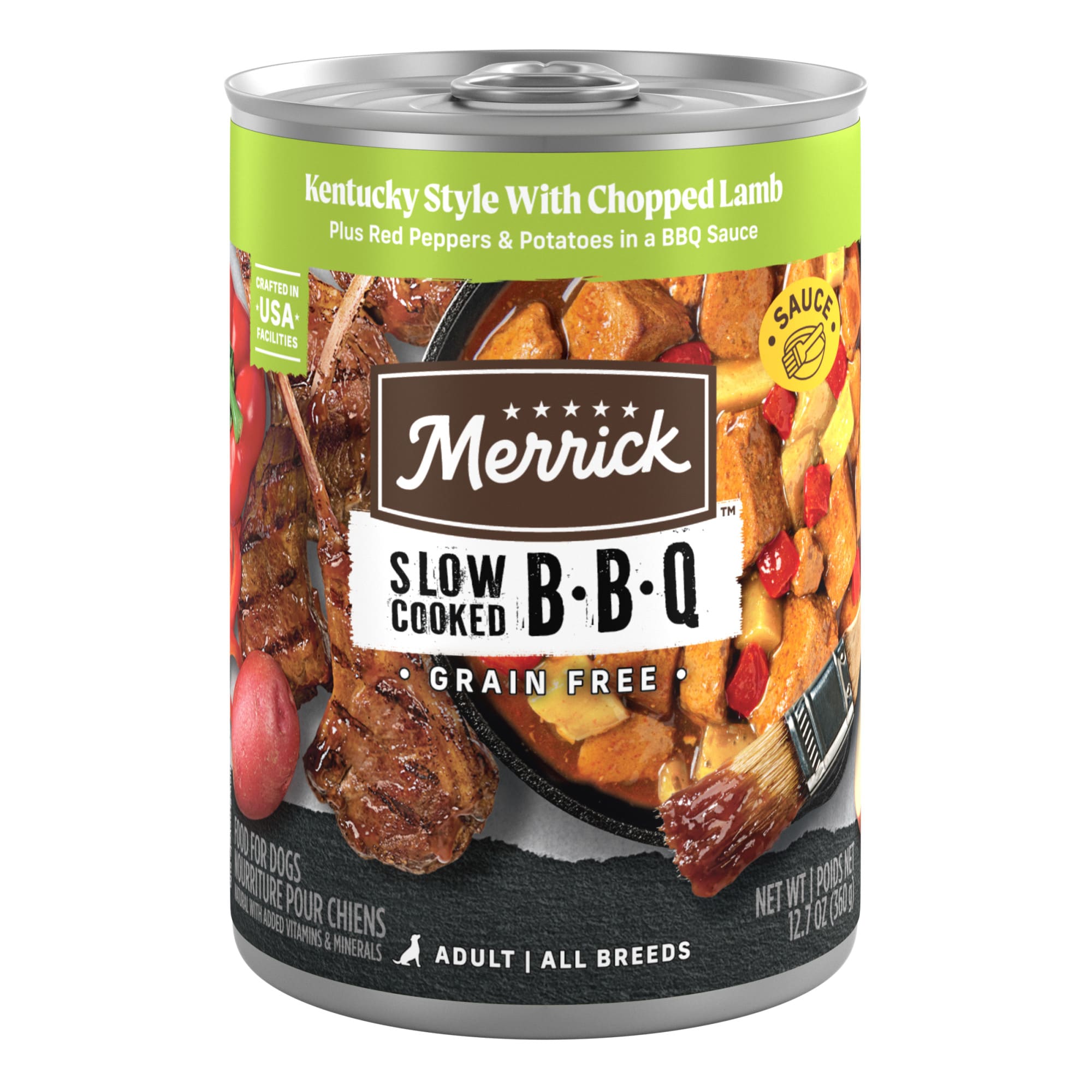 Merrick BBQ Grain Free SlowCooked Kentucky Style with Chopped Lamb Wet