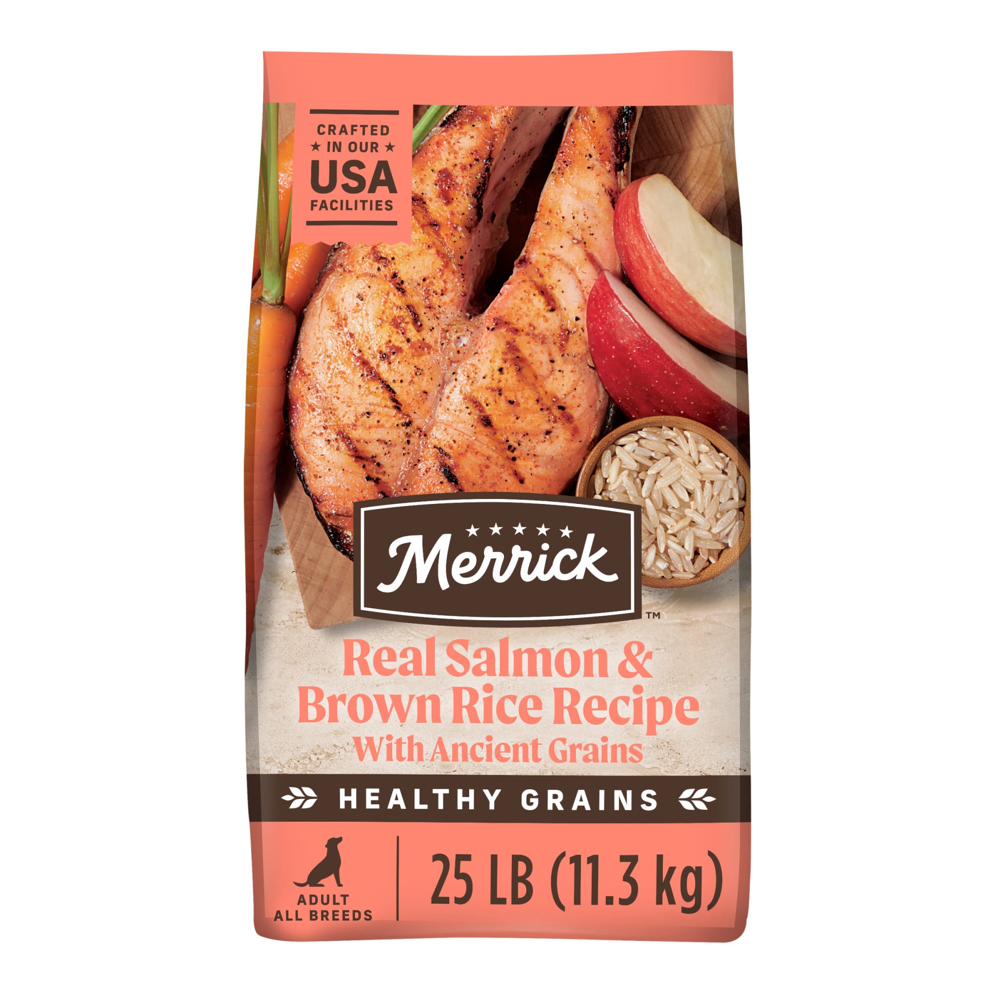 Merrick Healthy Grains Real Salmon and Brown Rice Recipe with Ancient