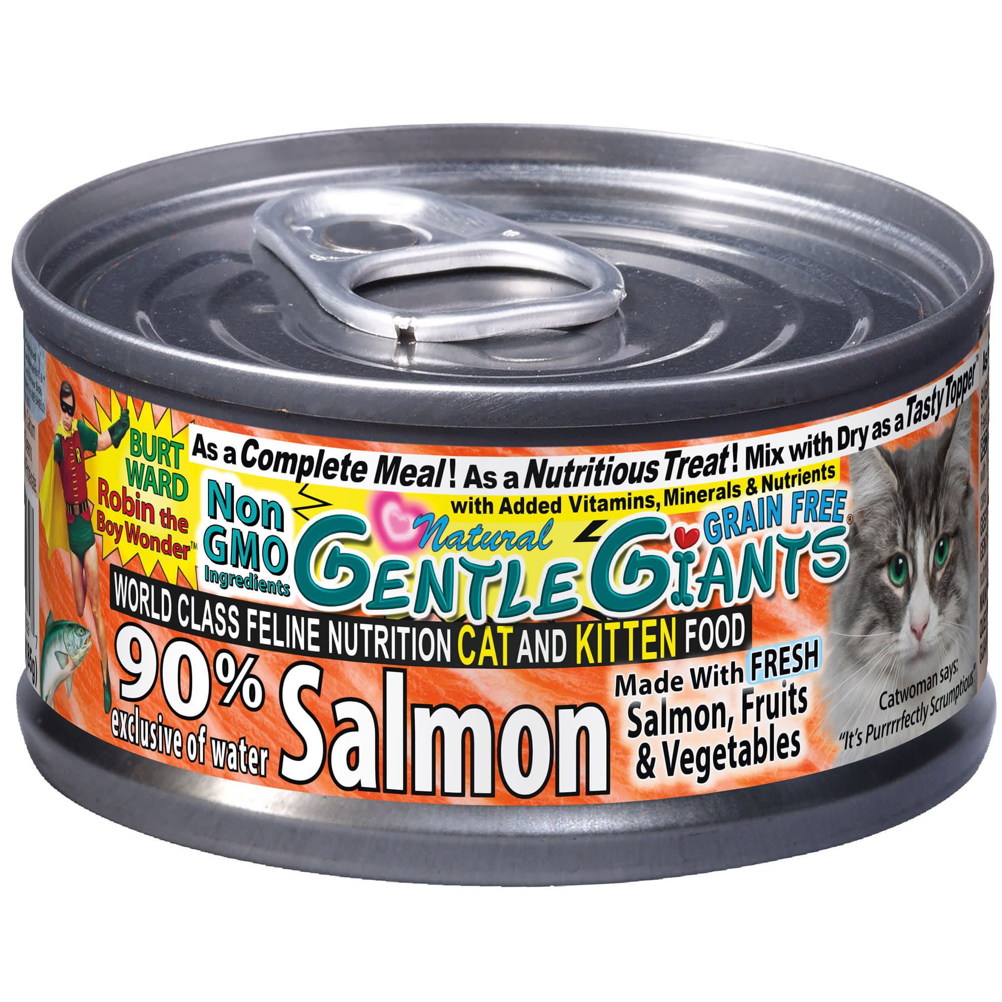Gentle Giants Natural Non GMO Salmon Cat and Kitten Can Food, 3 oz ...