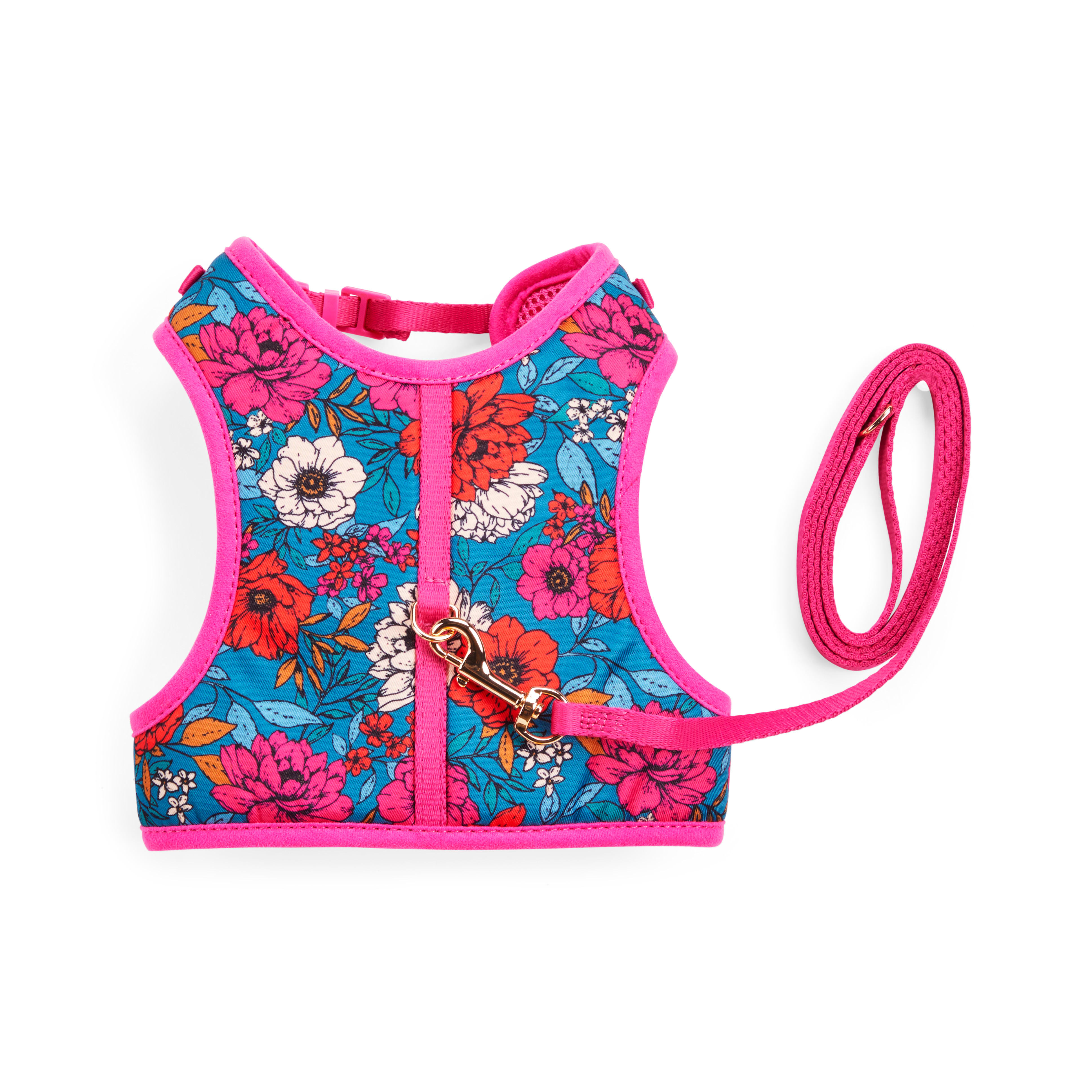 YOULY The Happy Go Lucky Pink Butterfly Print Cat Harness Leash