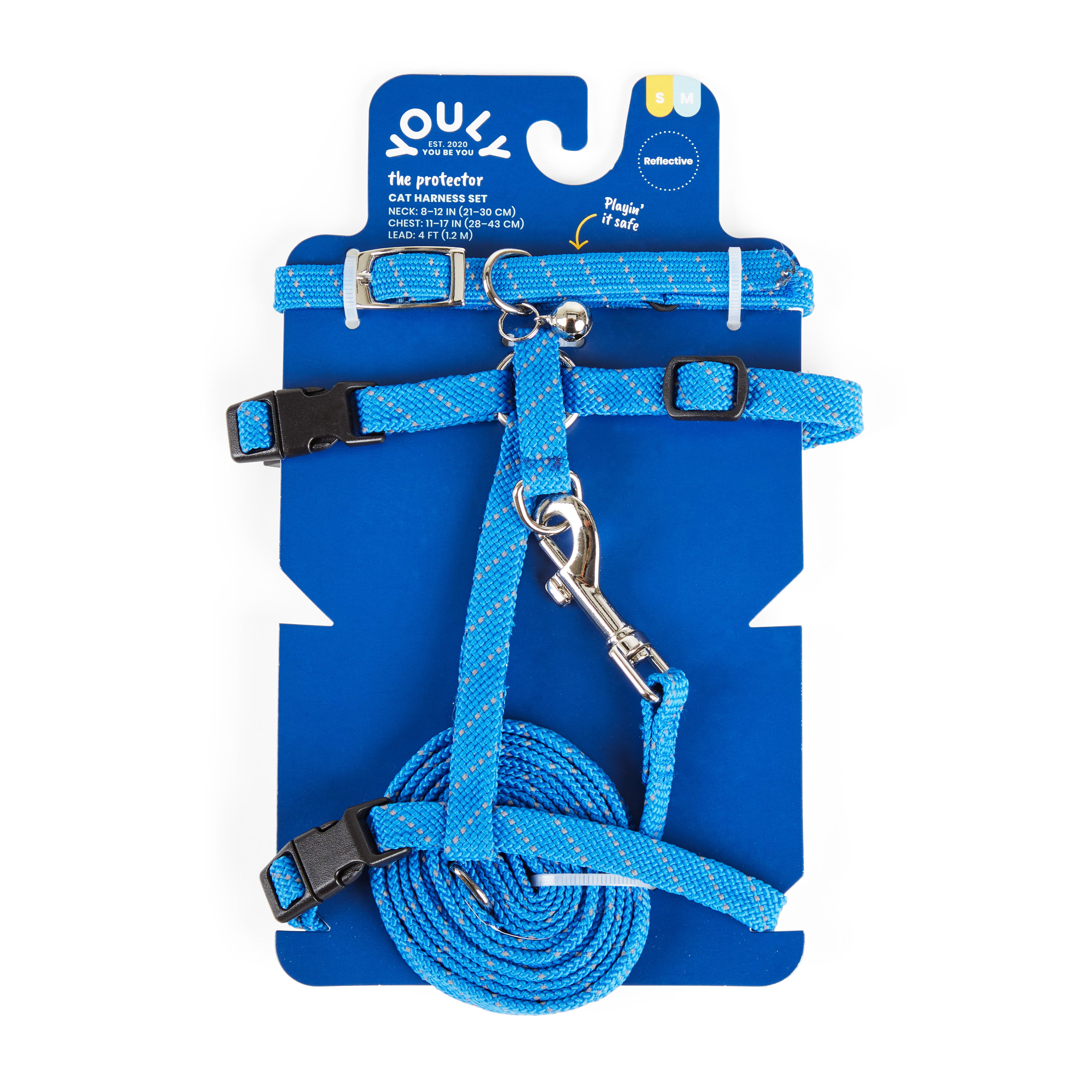 CAT IT CA Aj. Harness and Leash Set, Blue, L-V