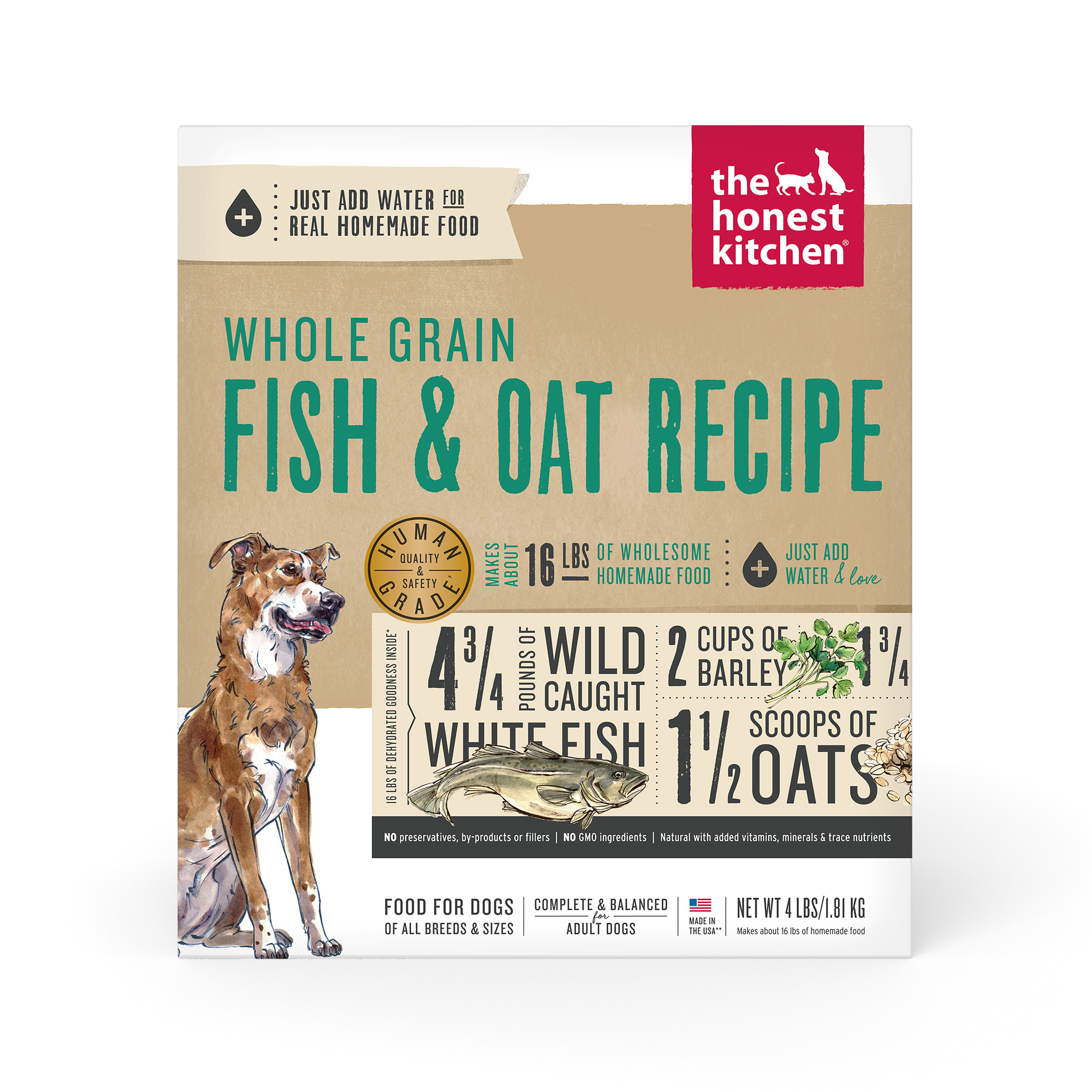 The Honest Kitchen Dehydrated Whole Grain Fish Oats Recipe Dog Food