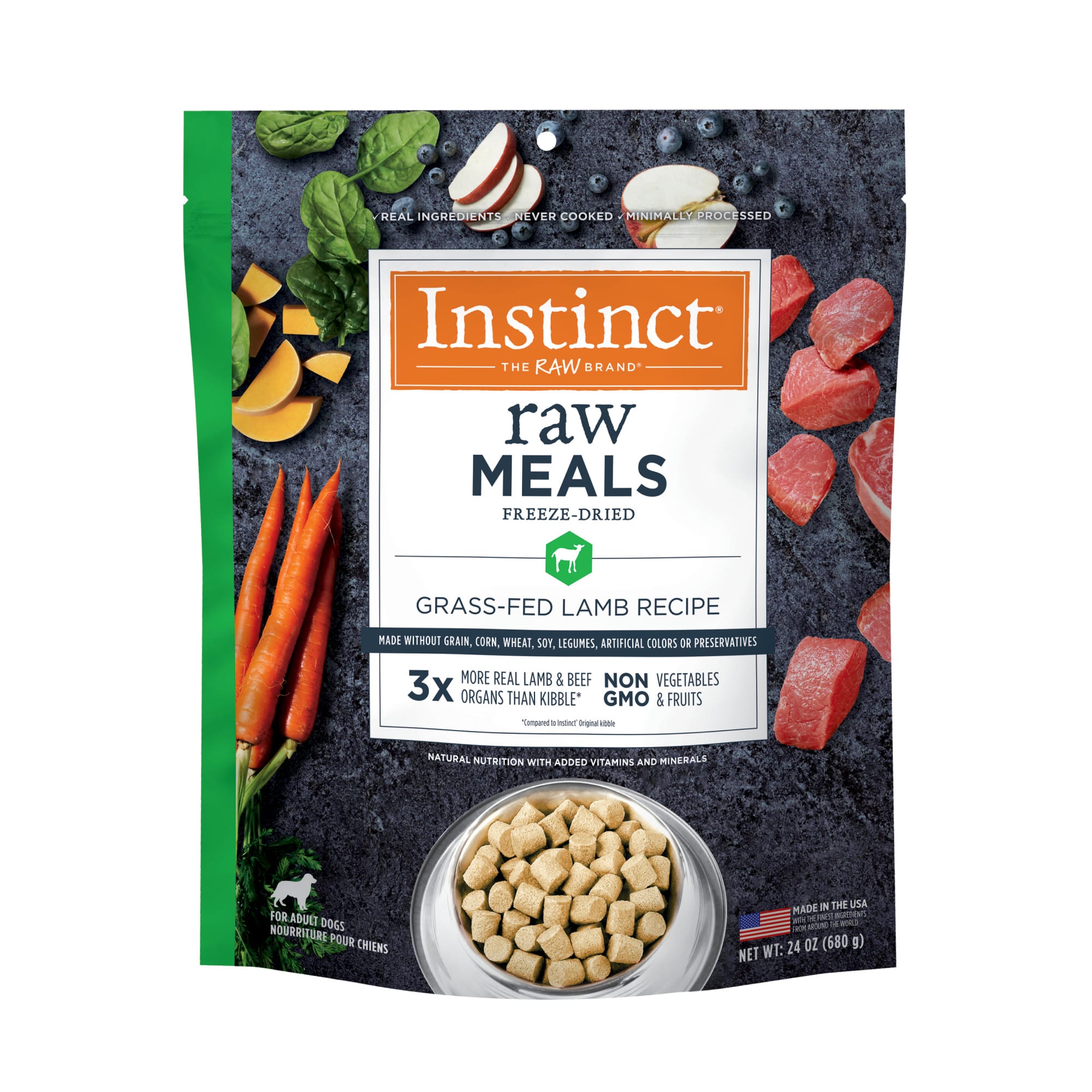 Instinct Freeze Dried Raw Meals Grain Free Grass Fed Lamb Recipe