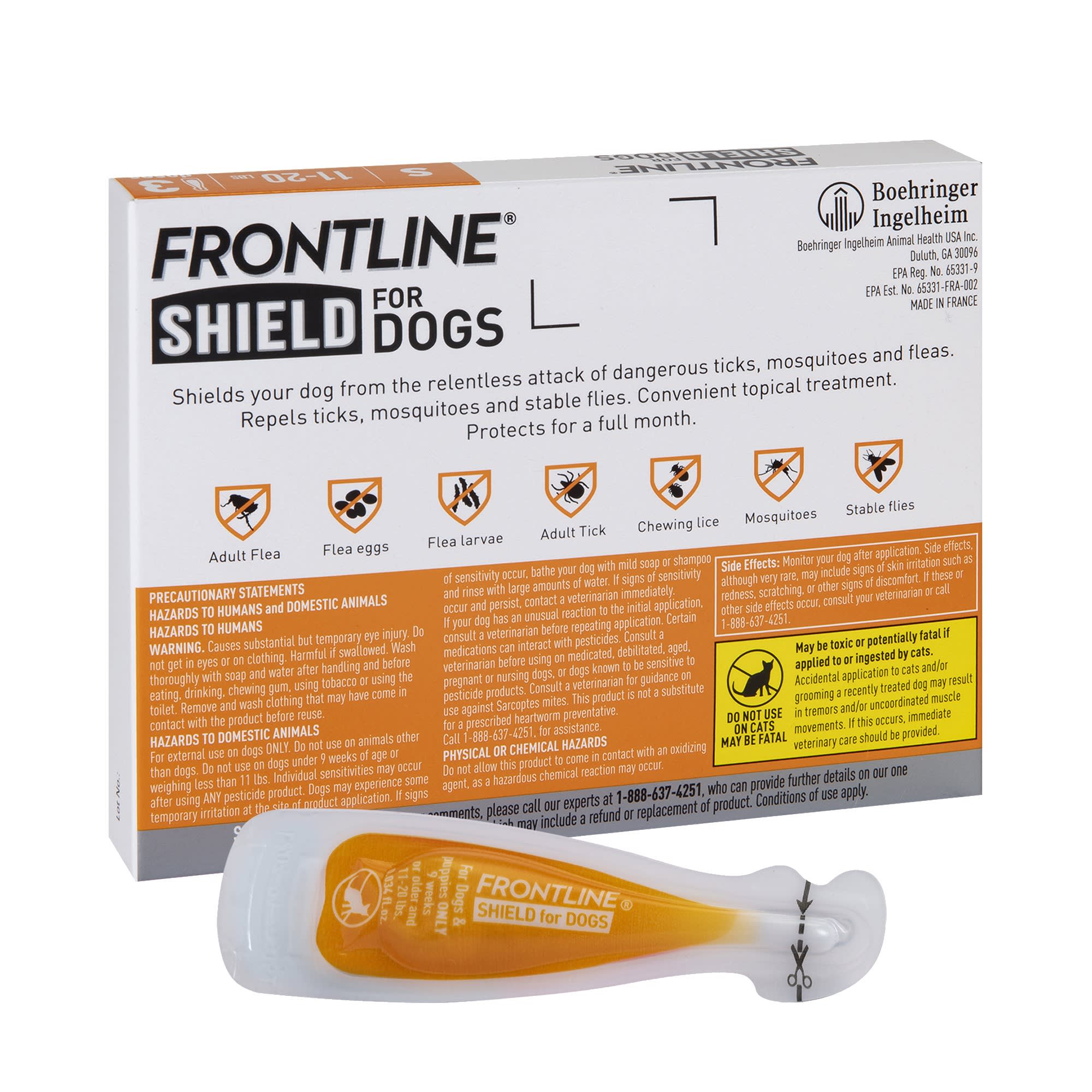 FRONTLINE Shield Flea Tick Treatment for Small Dogs 11 20 lbs