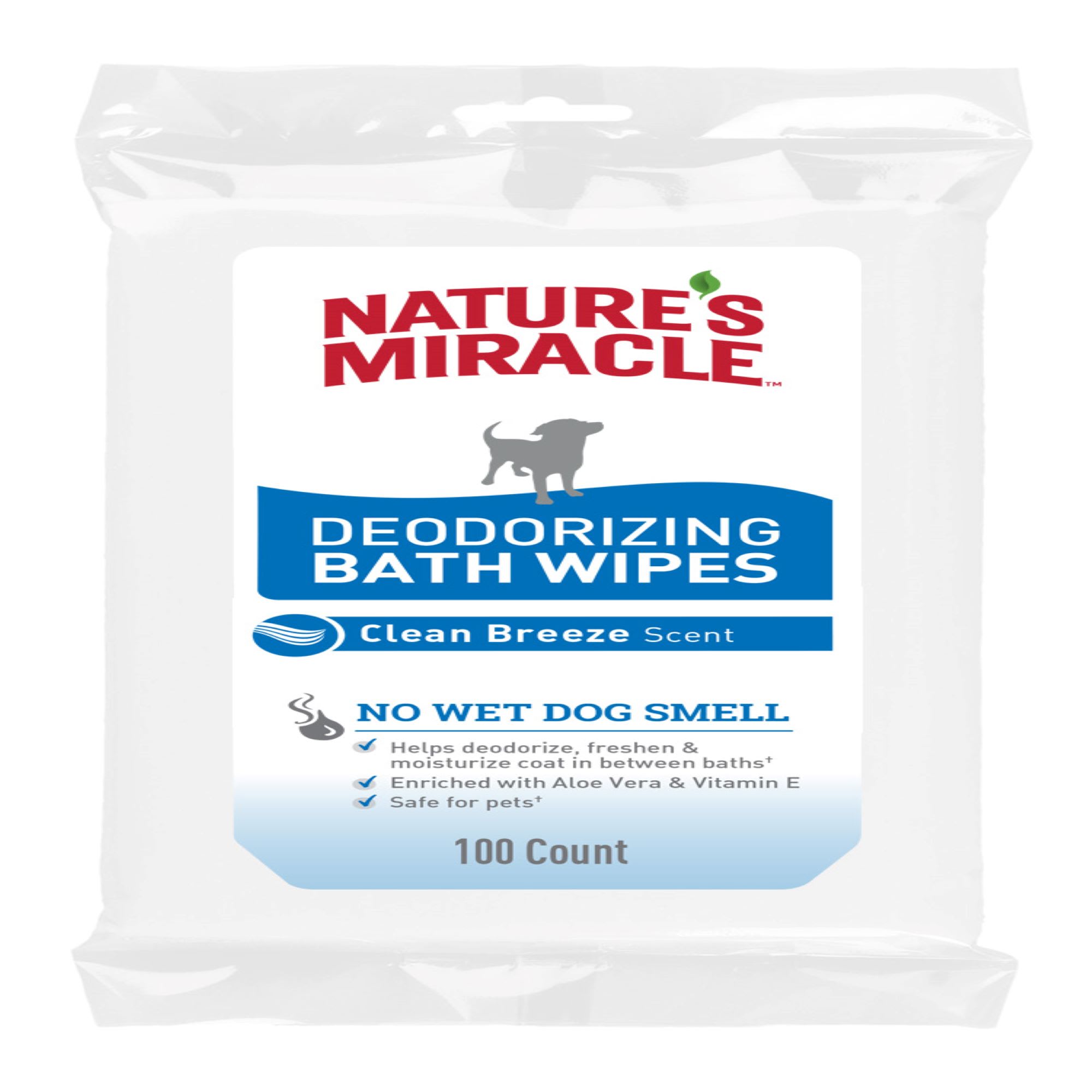 Nature's Miracle Pet Bath Wipes, 70-count dispenser