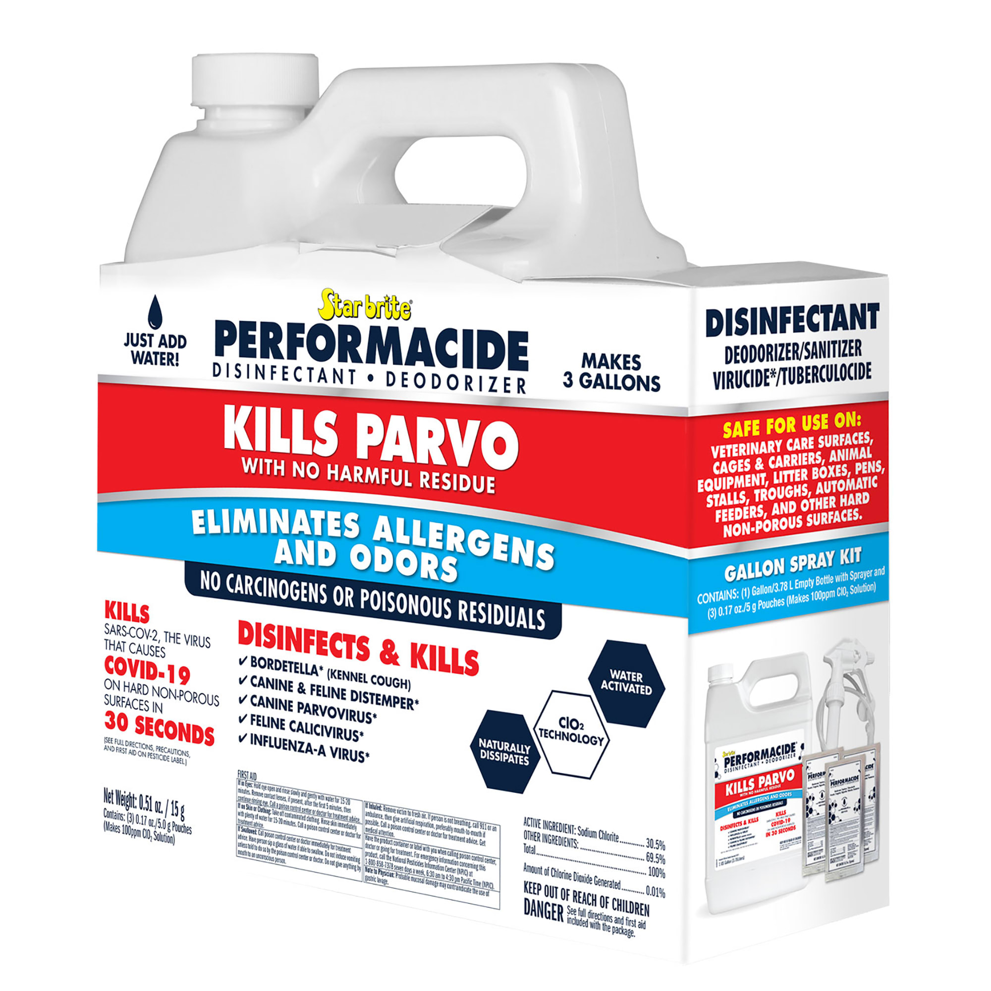 PERFORMACIDE STARBRITE Kills Parvo Disinfectant Kit for Dogs 1