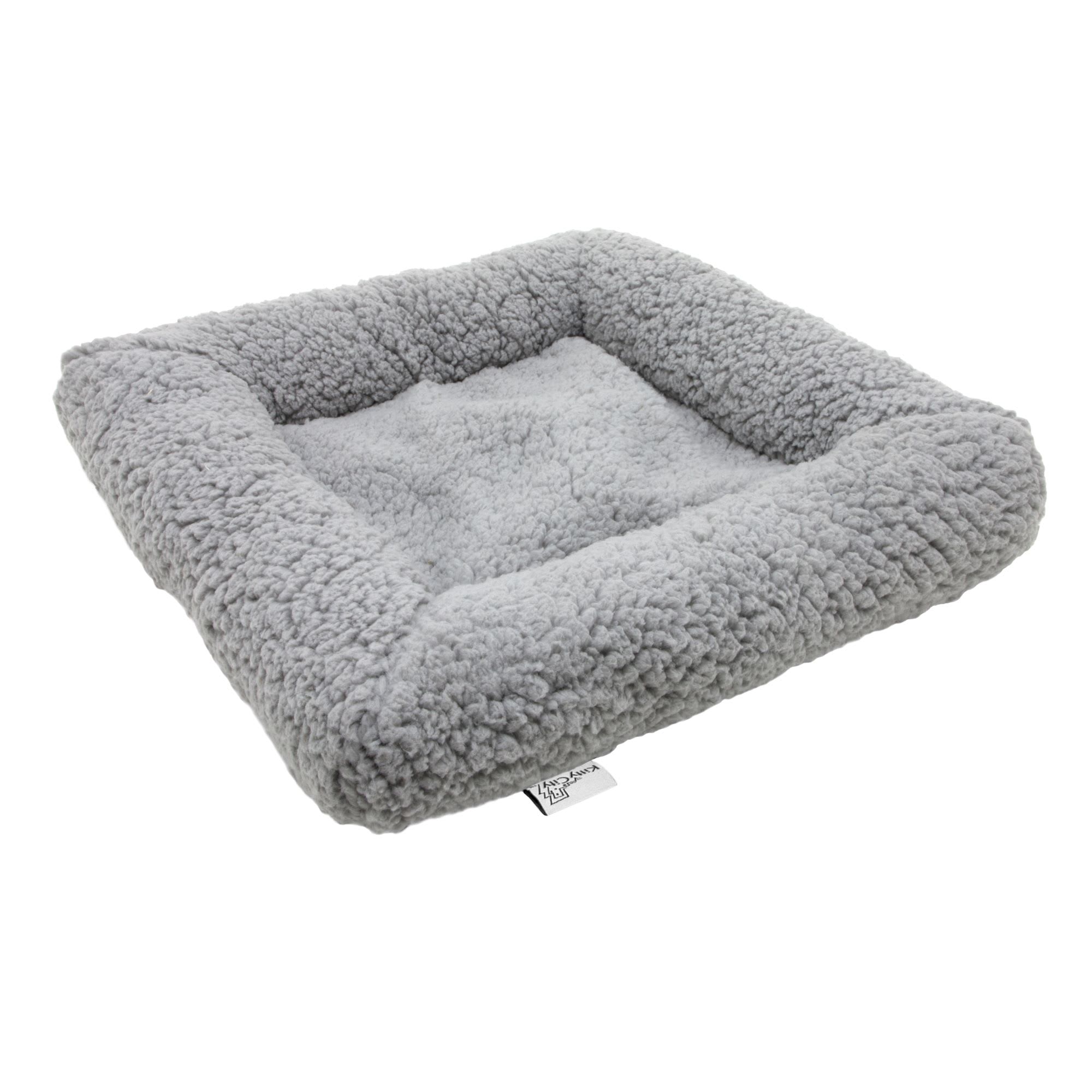 Kitty City Fuzzy Gray Cat & Dog Bed 17.5" Square