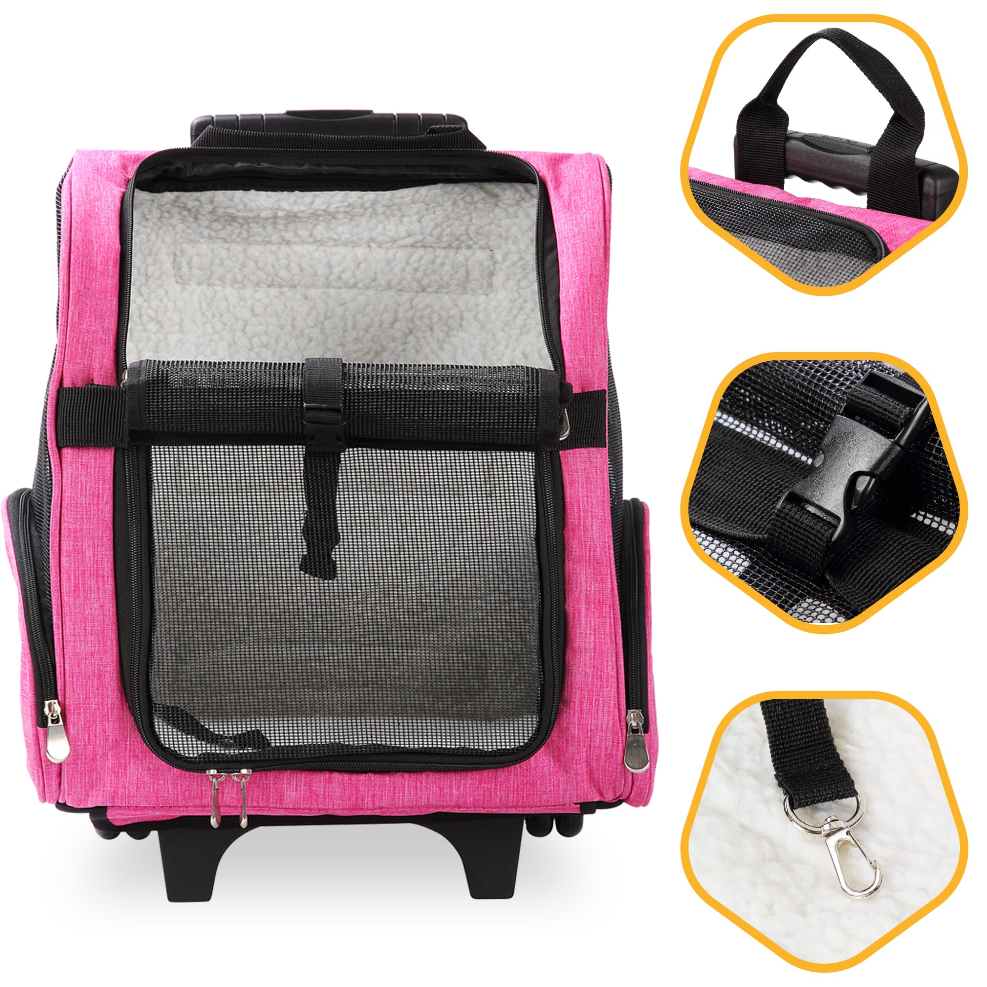 Kopeks Pink Deluxe Backpack Pet Travel Carrier Medium