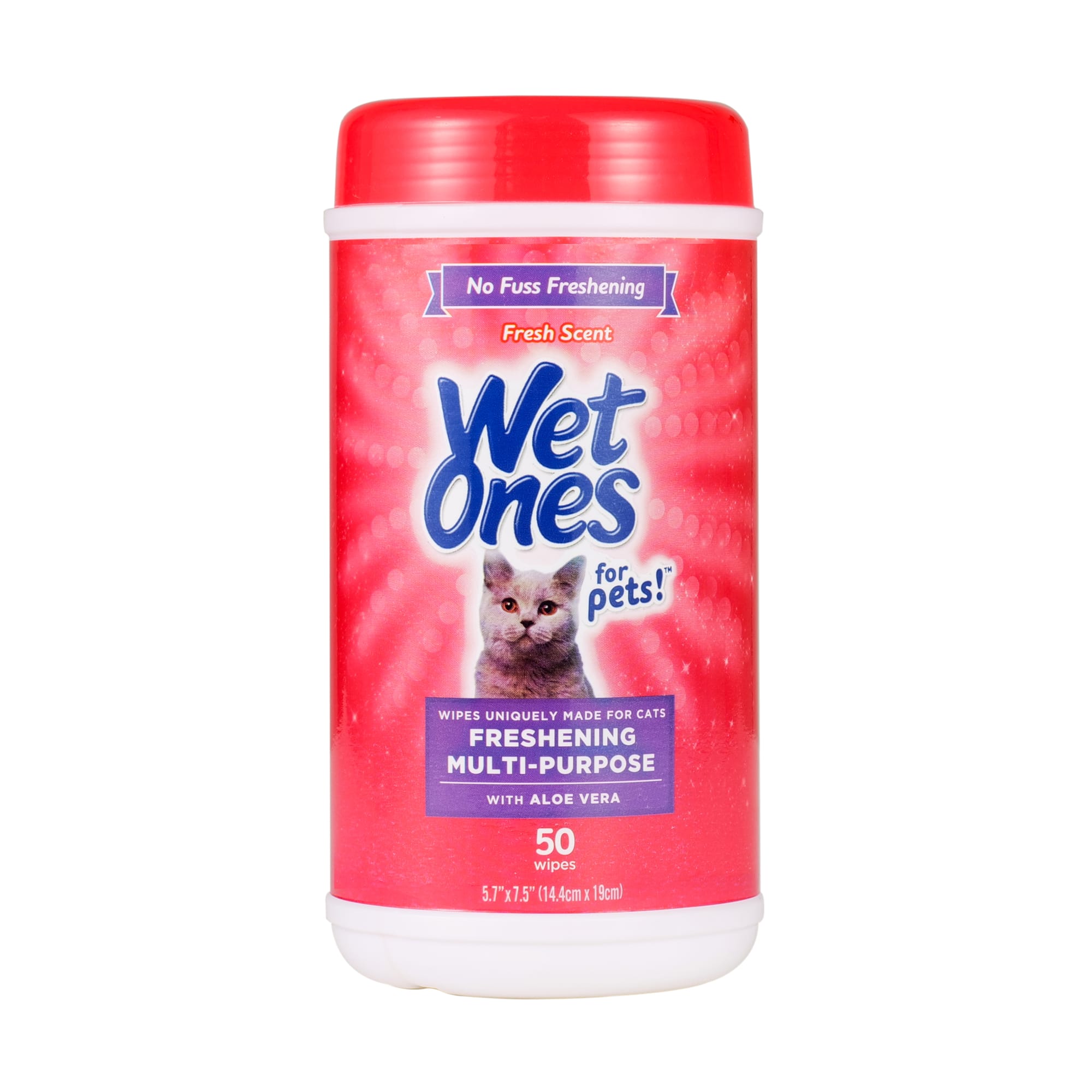 Wet Ones for Pets Freshening MultiPurpose Cat Wipes with Aloe Vera in