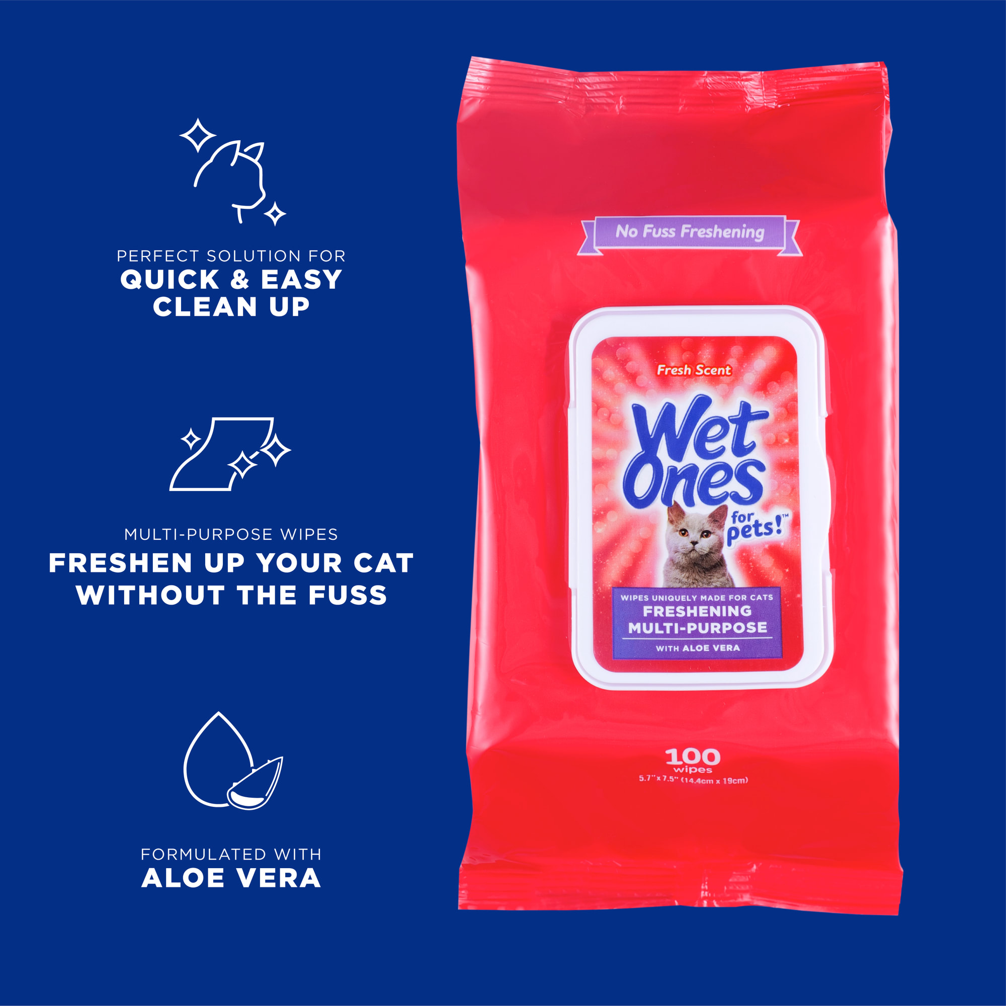 Wet wipes for outlet cats