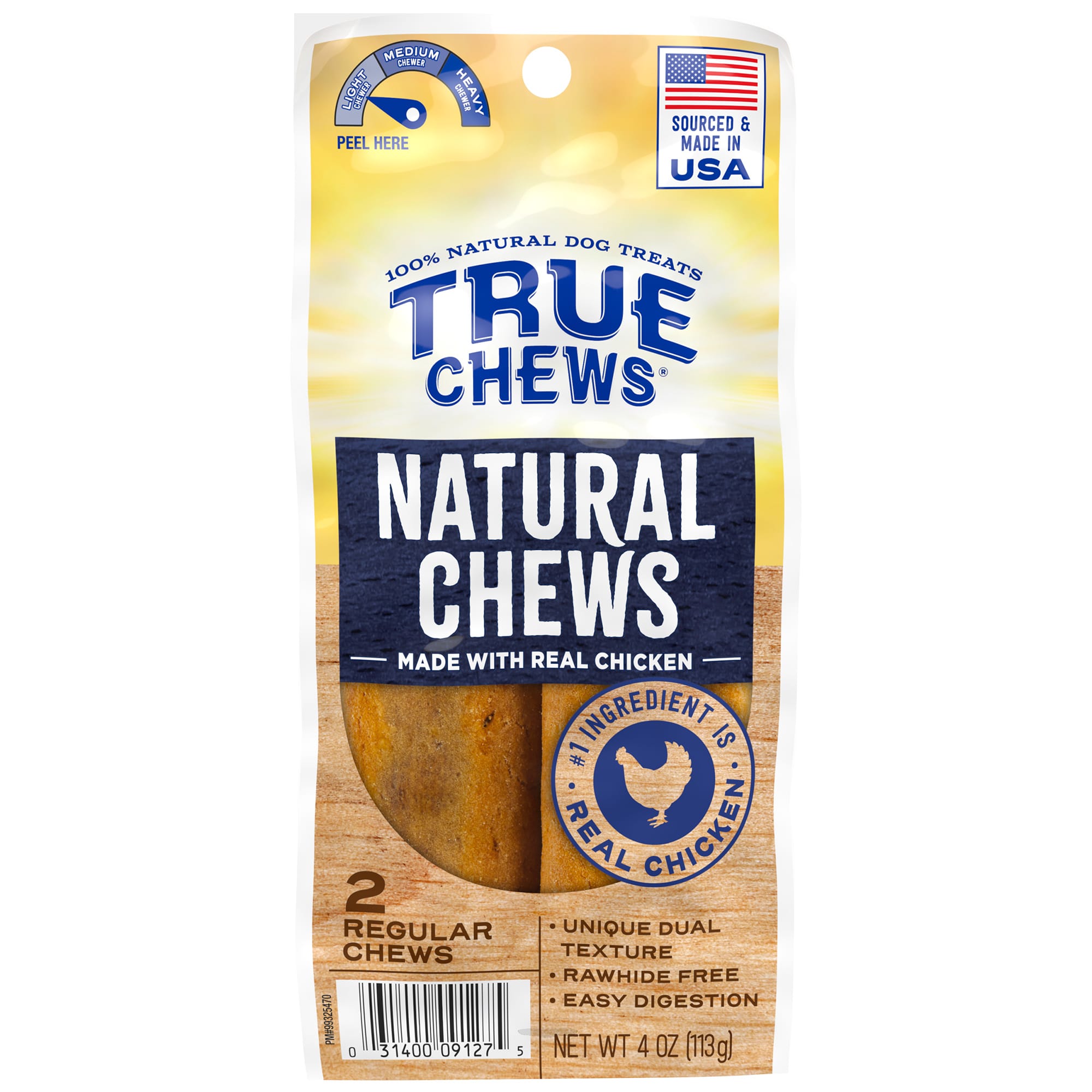 True Chews Natural Regular Chicken for Dogs 4 oz. Count of 2