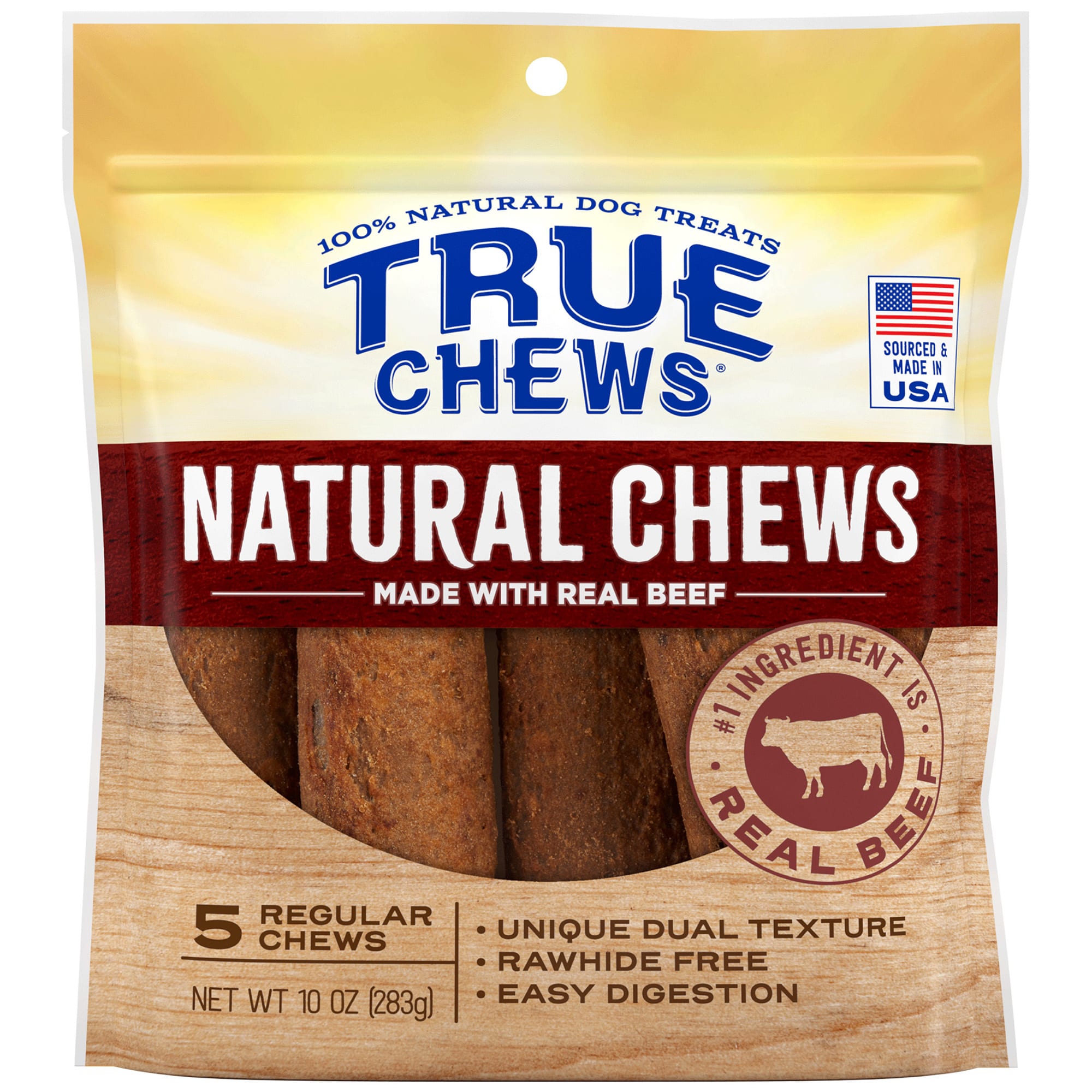 True Chews Natural Regular Beef for Dogs, 10 oz., Count of 5 Shop