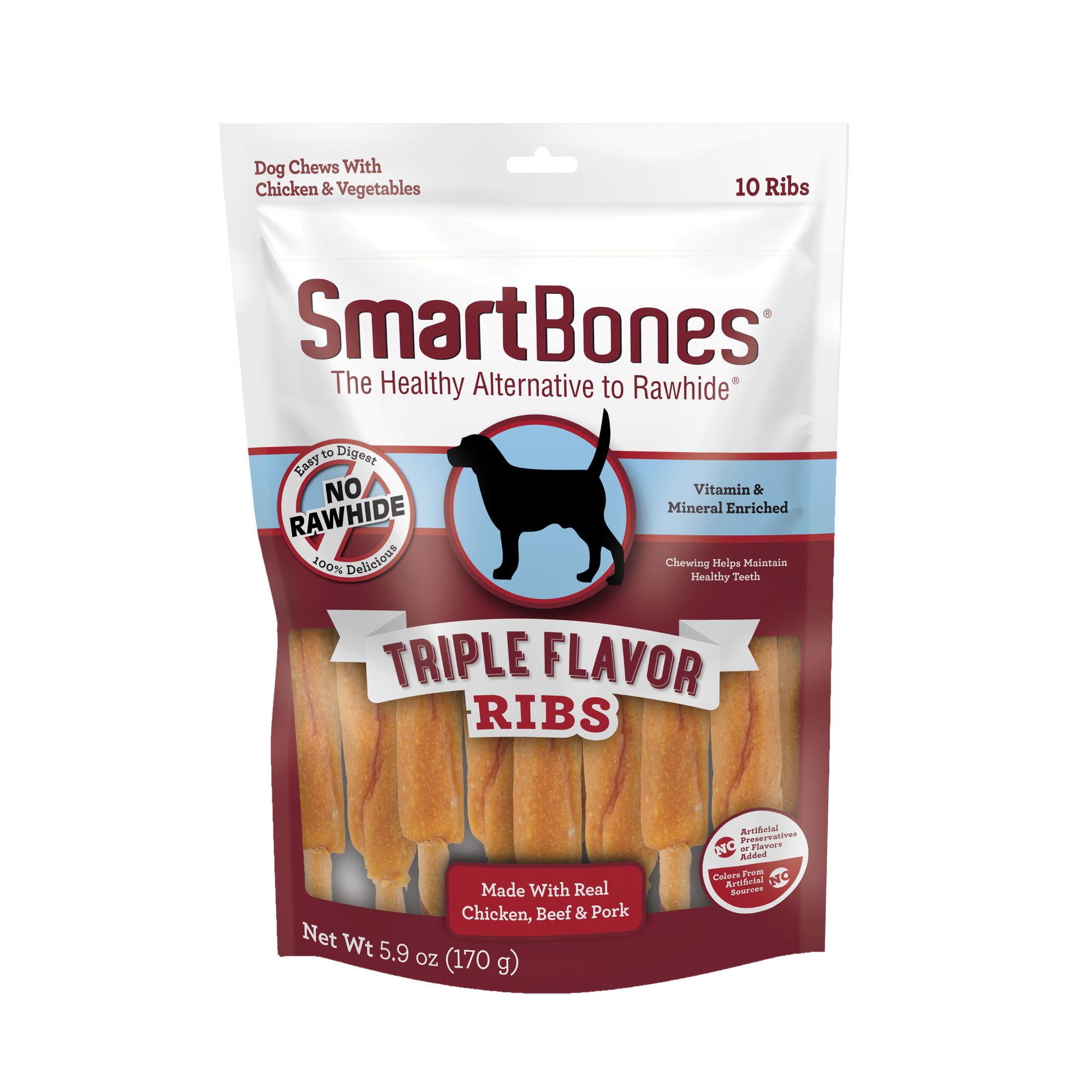 SmartBones Triple Flavor Ribs Made with Real Chicken, Beef & Pork