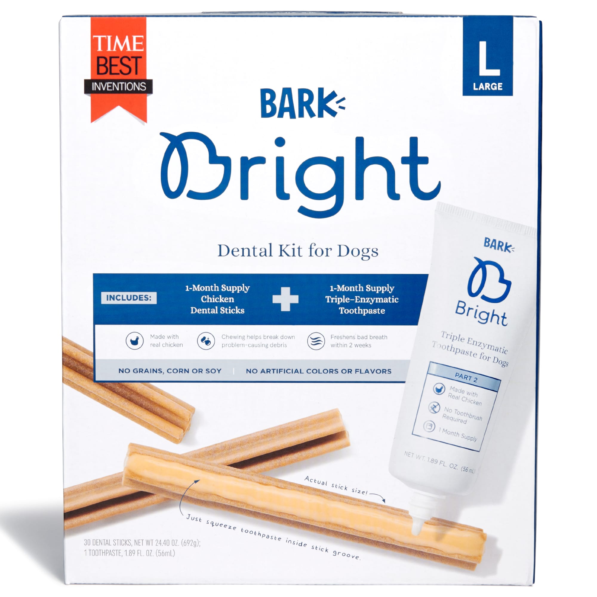 BARK Bright Large Dental Kit for Dogs 26.29 oz. Count of 30 Petco