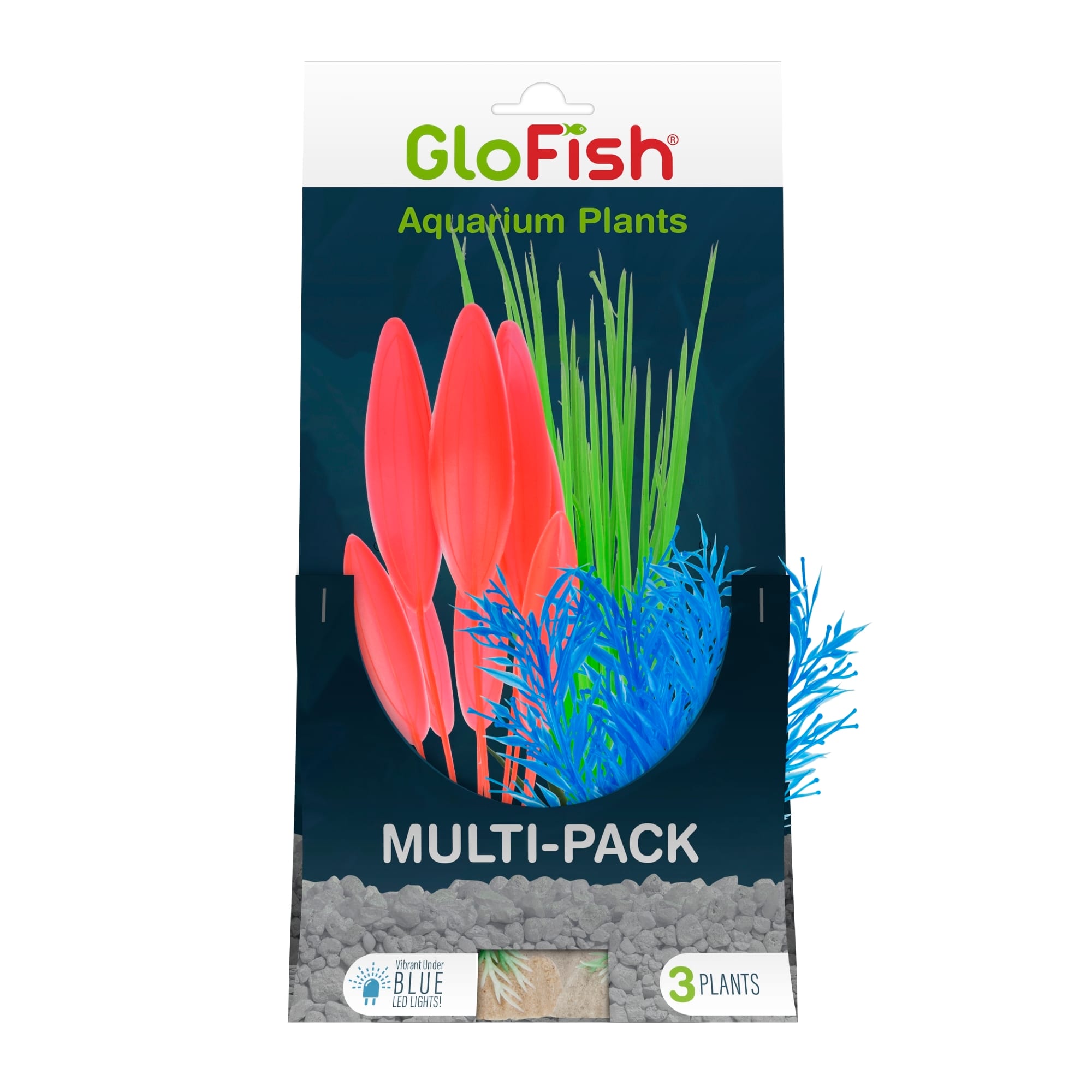 GloFish Contains Small Blue, Medium Green, Large Orange Artificial Aquarium  Plants, Pack of 3