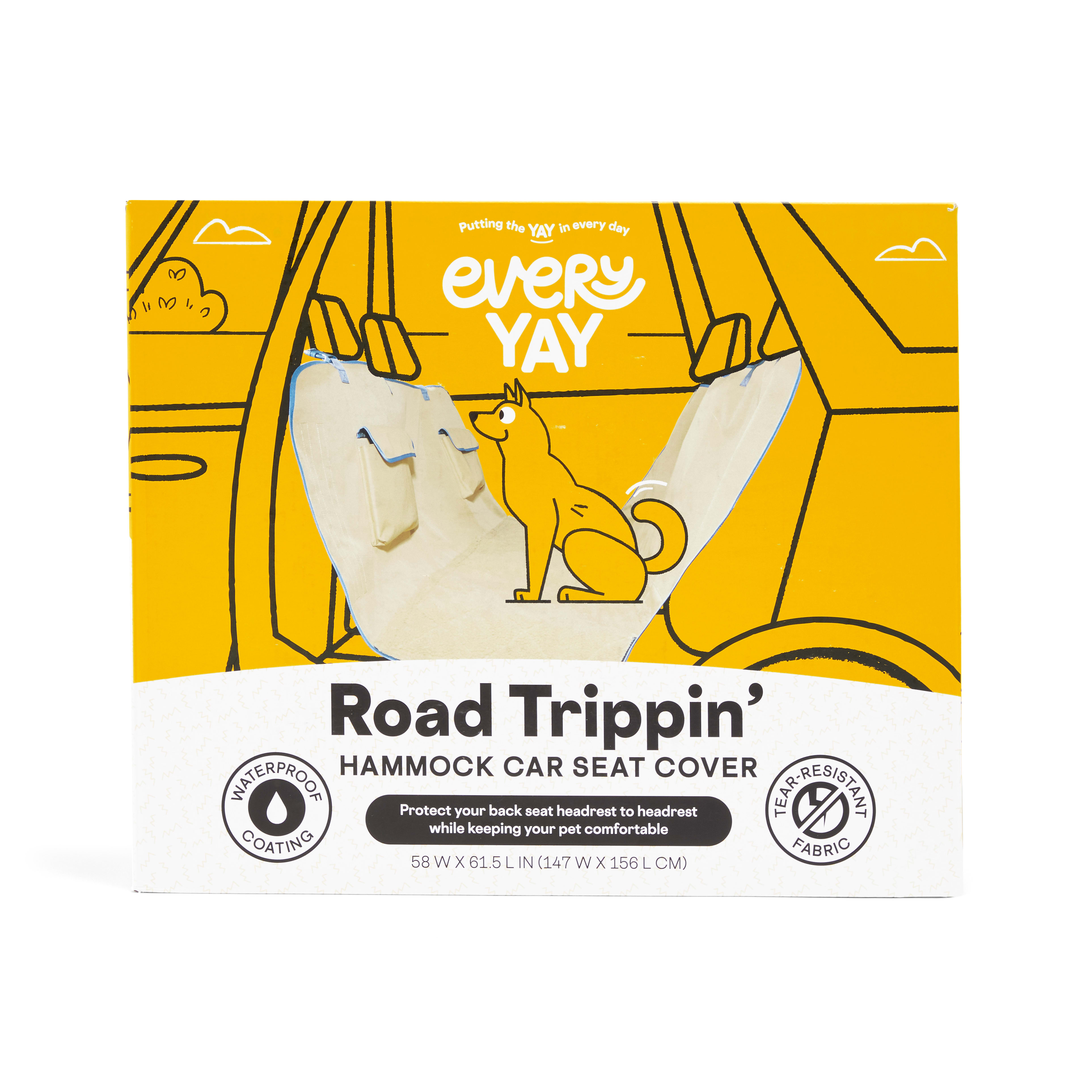 EveryYay Road Trippin' Khaki Car Hammock Petco