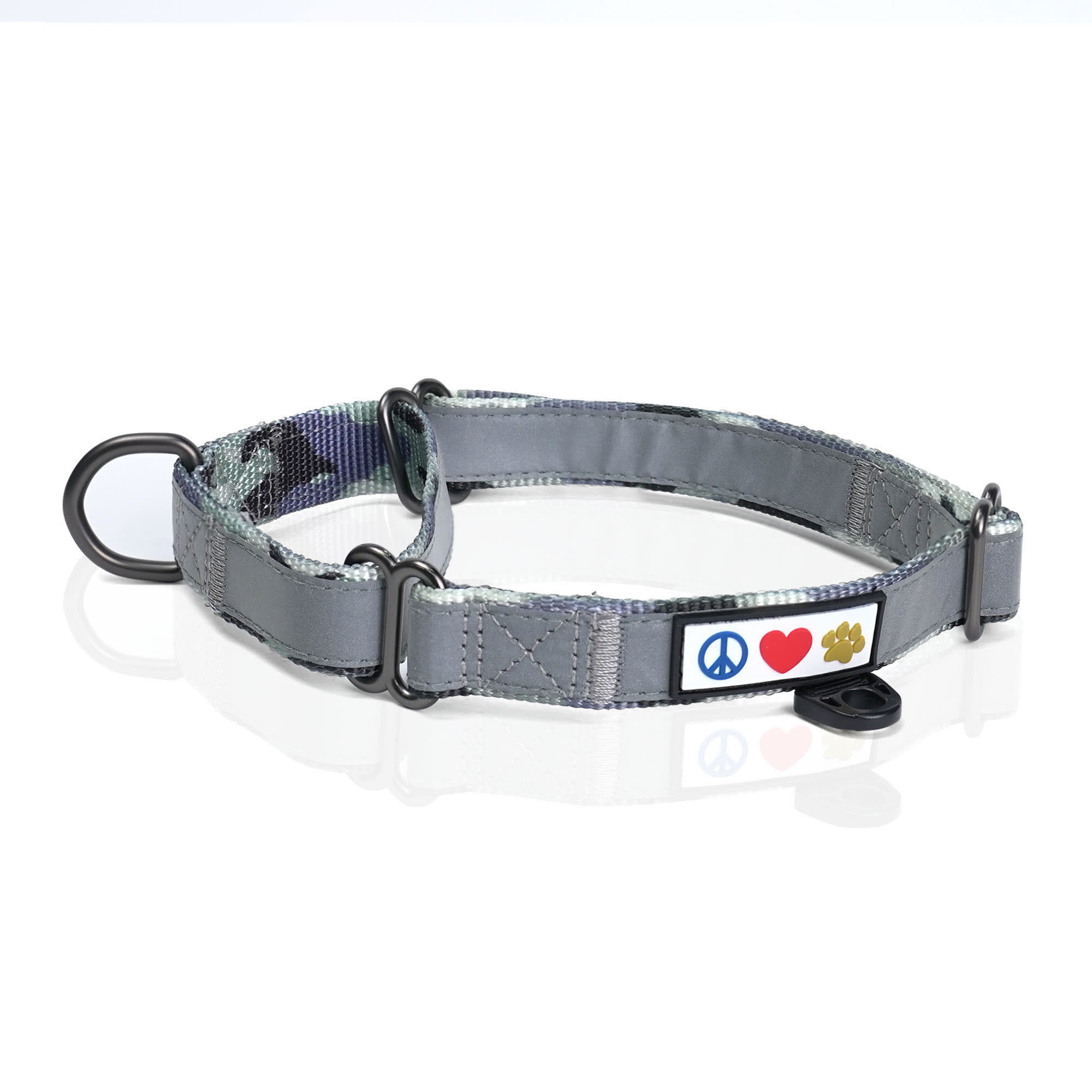 Pawtitas Reflective Martingale Dog Collar, Camo Grey, Large Petco
