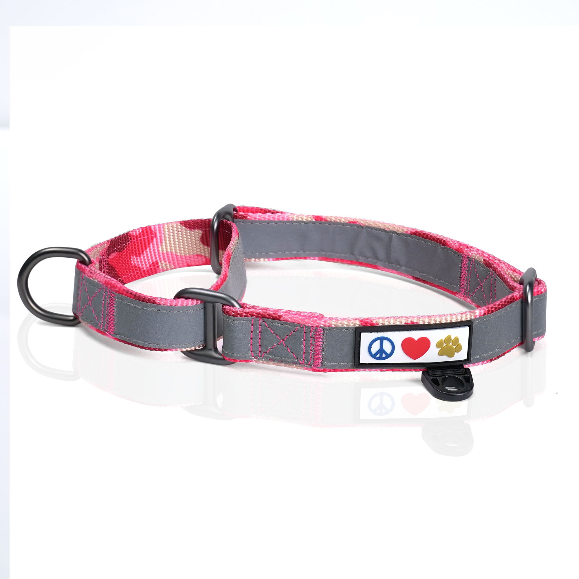 Buy 1 1/2 Inch Pink Bone Camo Martingale Dog Collar Online