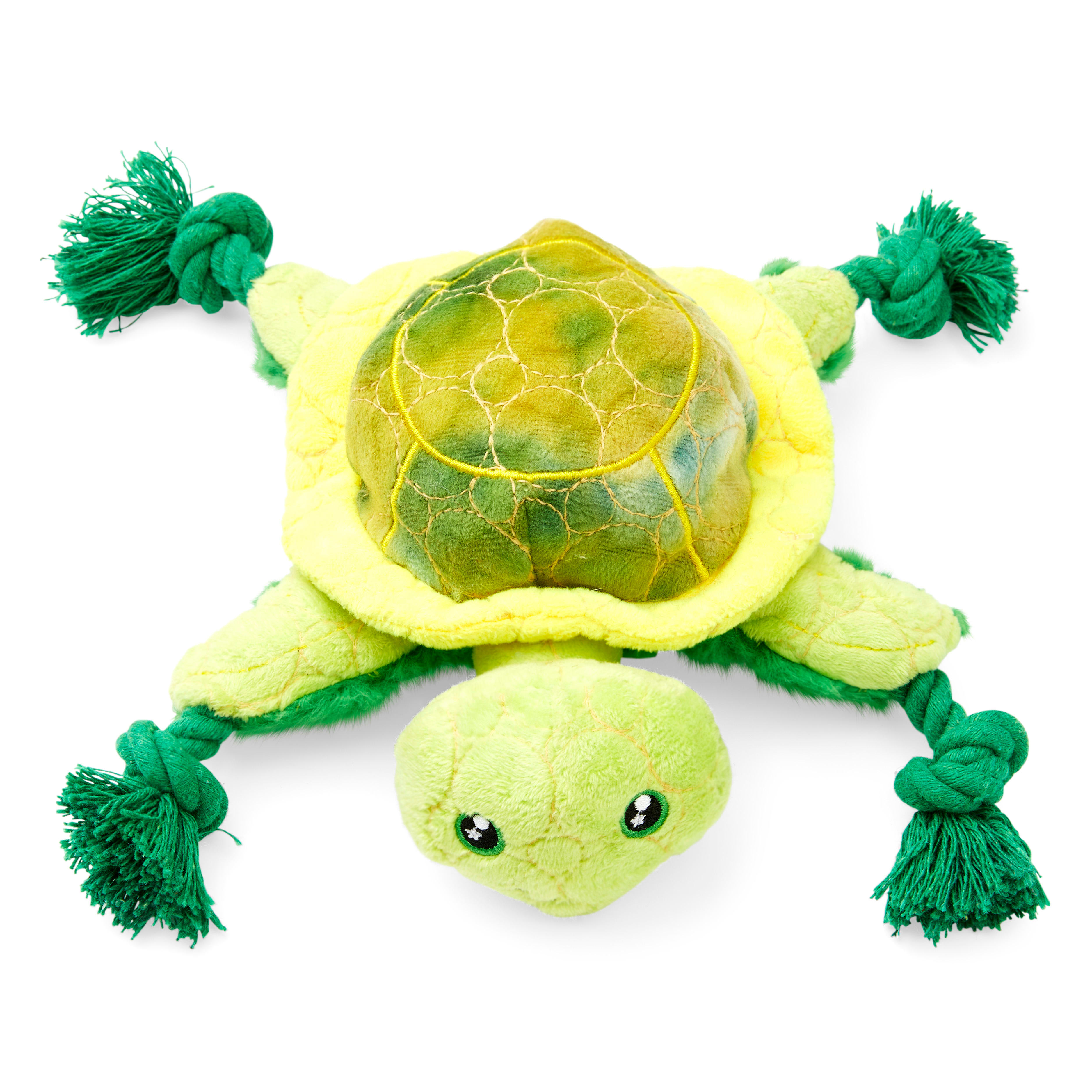 Leaps Bounds Tough Green Turtle Plush Dog Toy with Kevlar