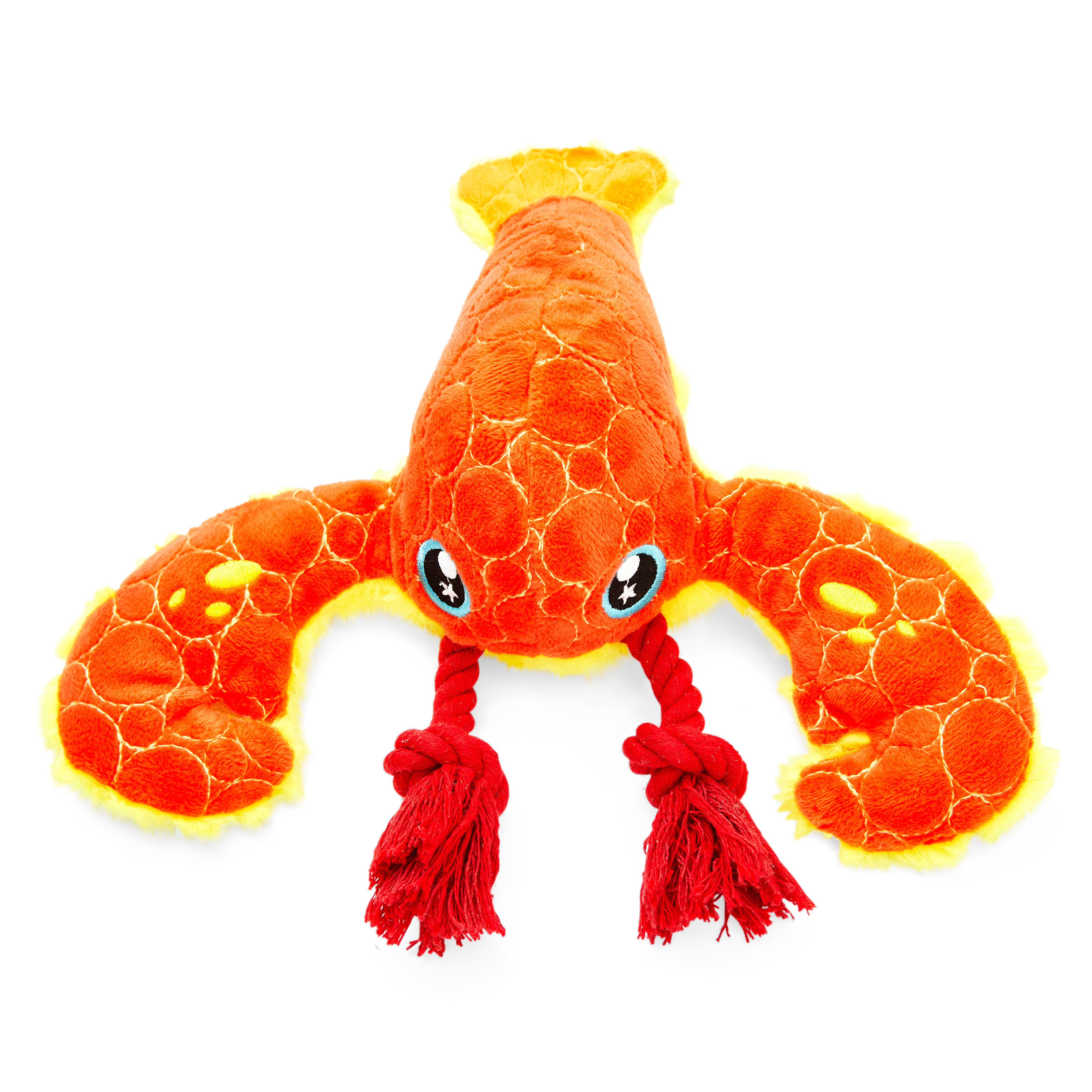 Leaps & Bounds Ruffest & Tuffest Lobster Tough Plush Dog Toy with ...