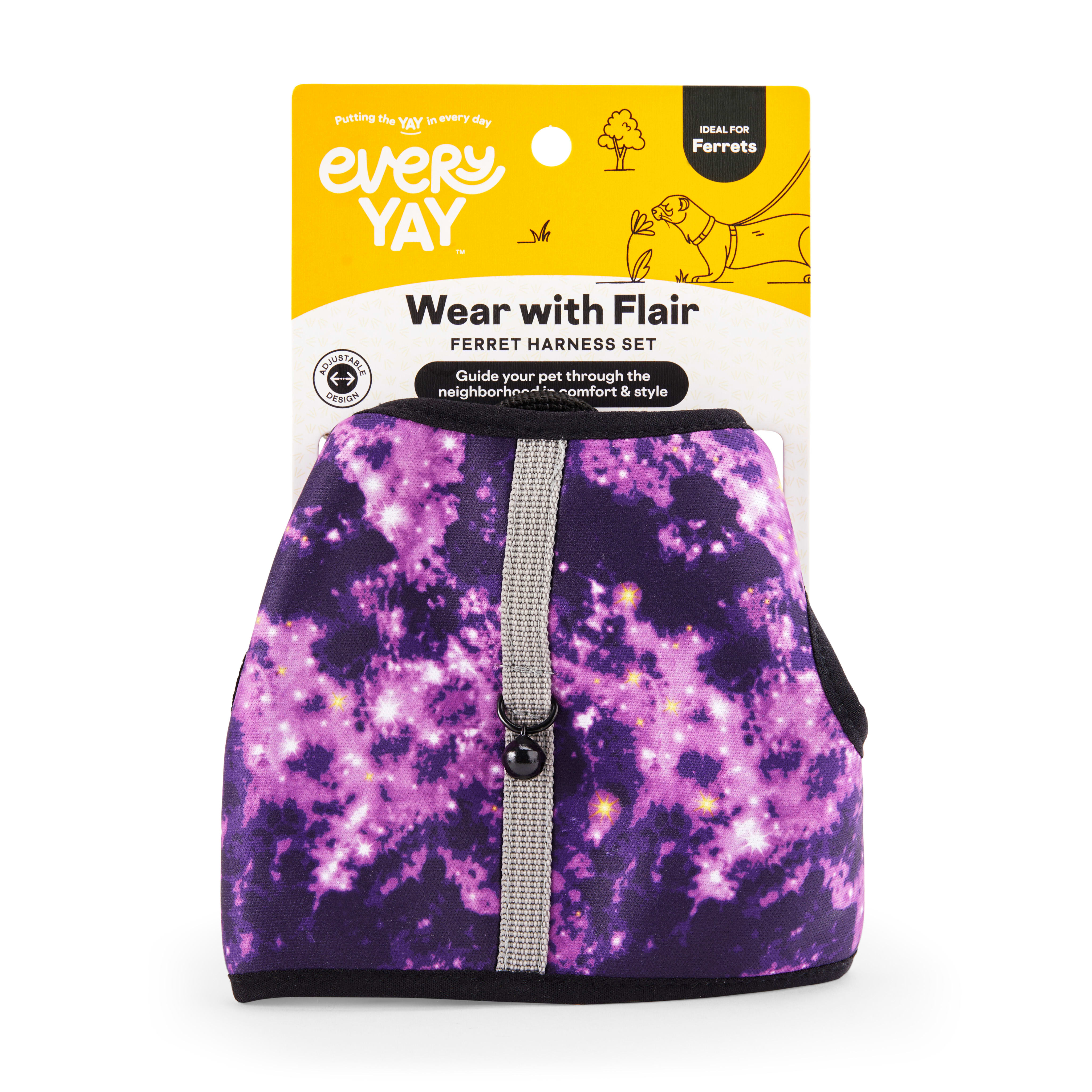 EveryYay Galaxy Ferret Harness Leash with Bell Large