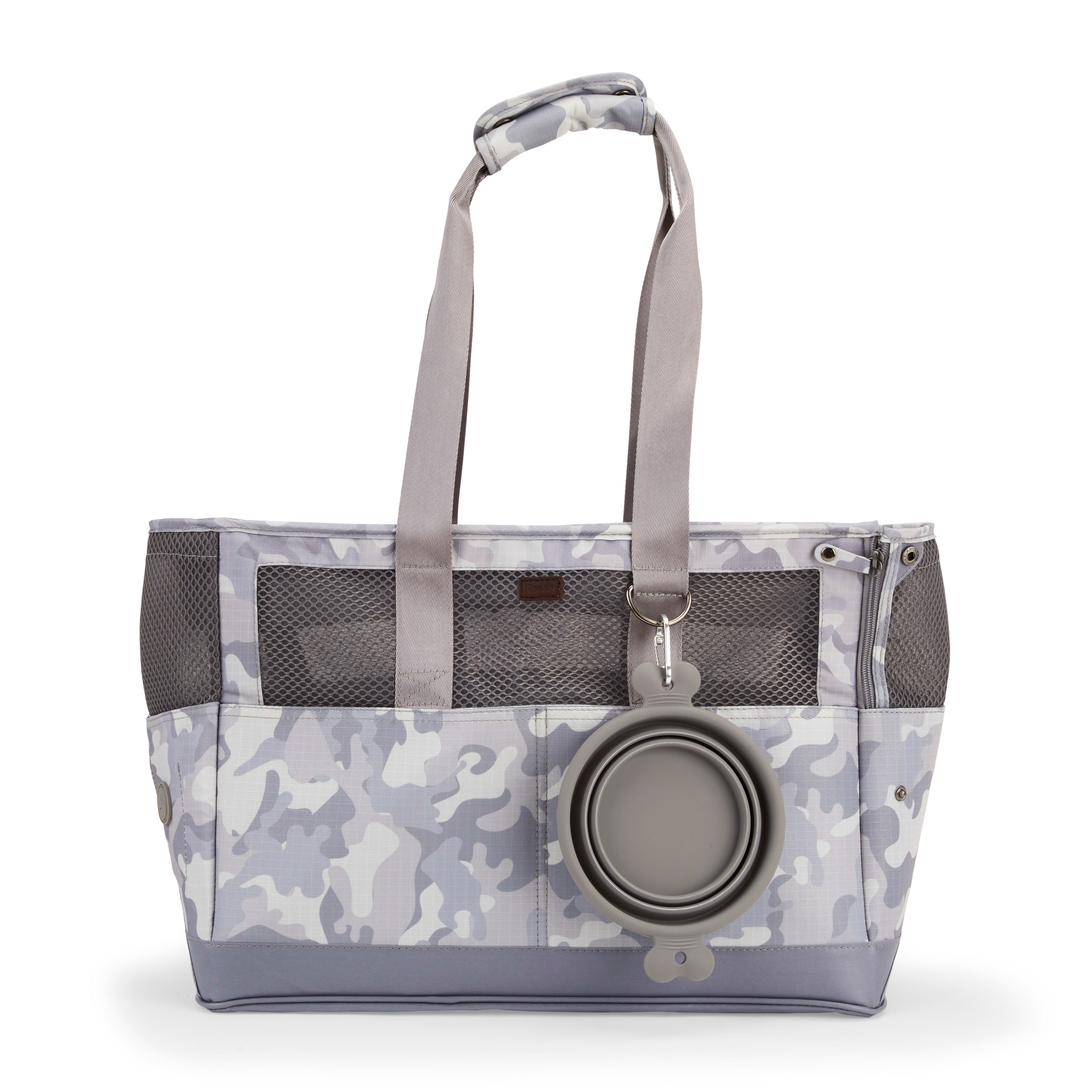 Reddy Grey Camo Canvas Dog Carrier Tote Small Petco