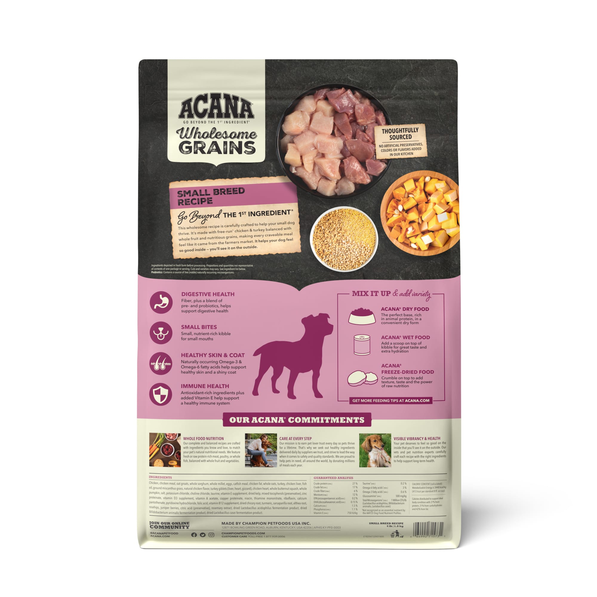 Acana small outlet breed kibble size