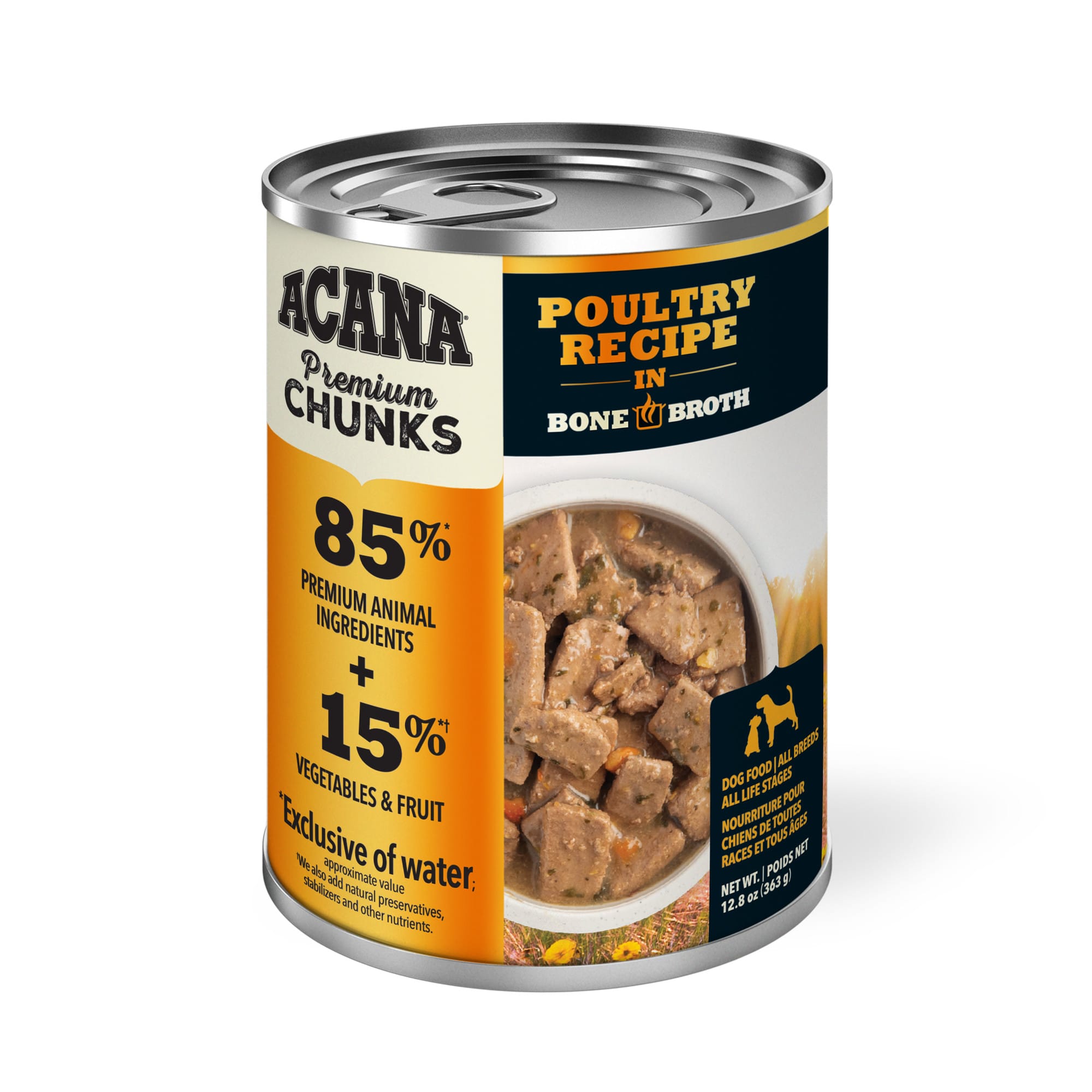 Premium canned shop dog food