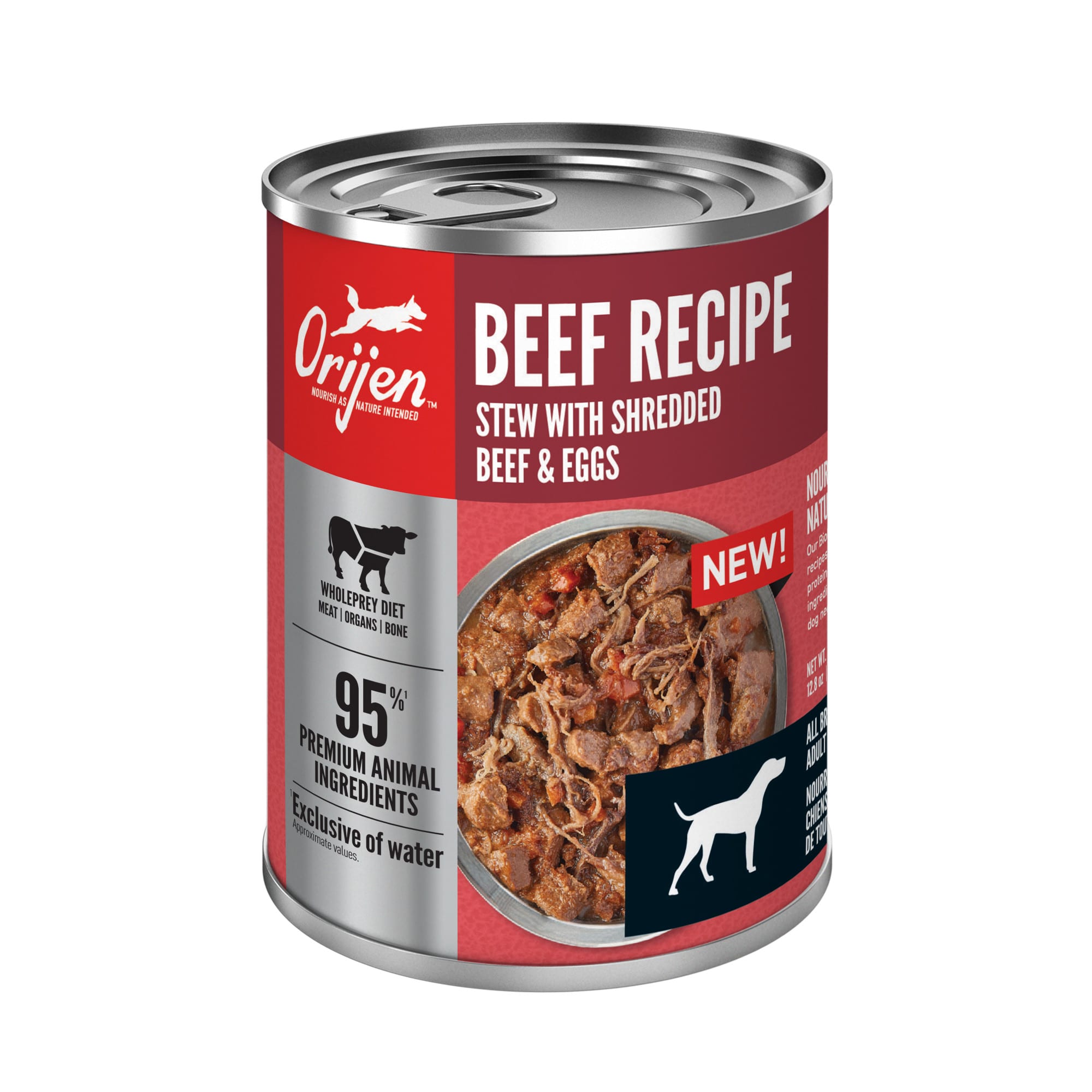 ORIJEN Grain Free Real Meat Shreds Beef Recipe Stew Premium Wet