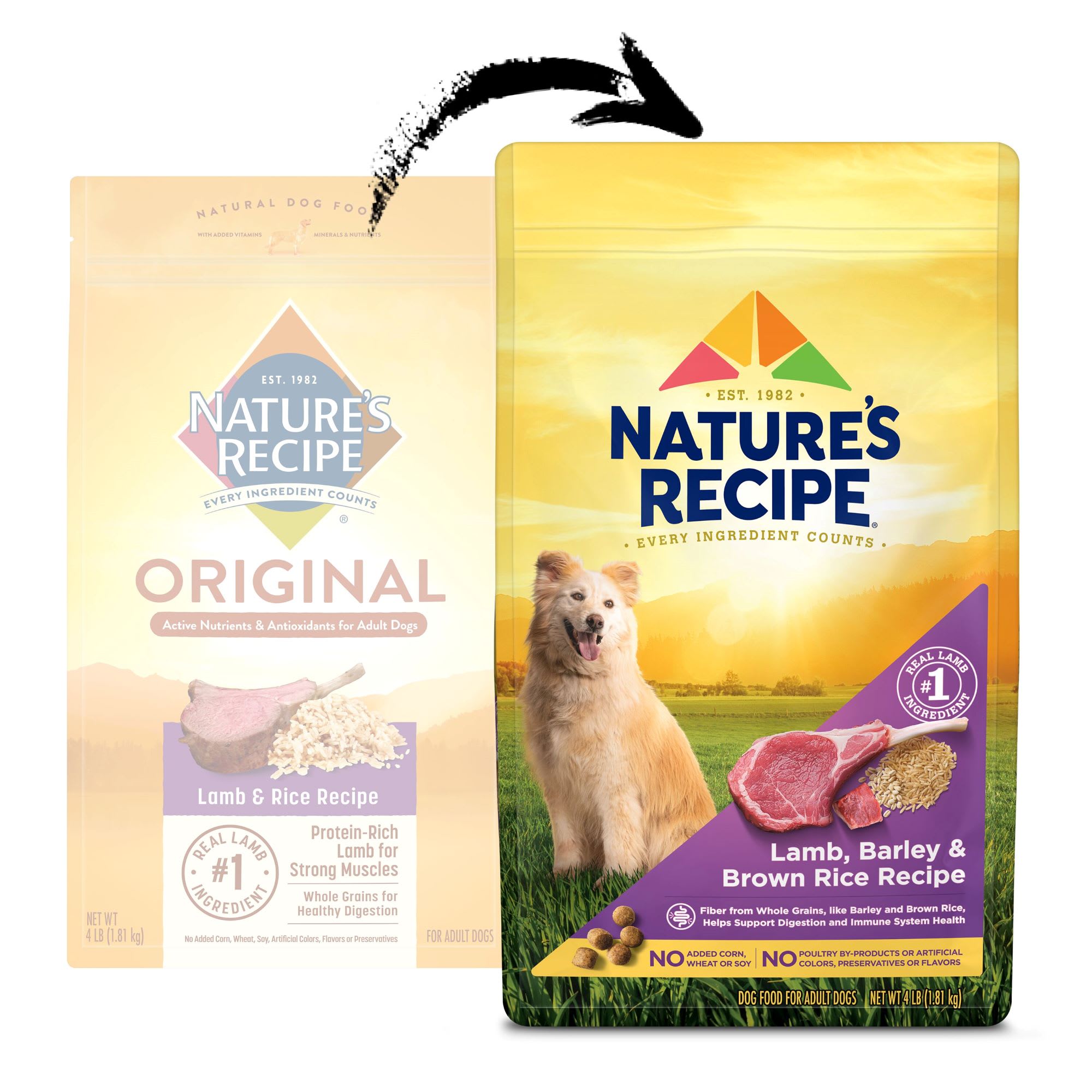 Nature's Recipe Original Lamb & Rice Recipe Adult Dry Dog Food, 4 lbs