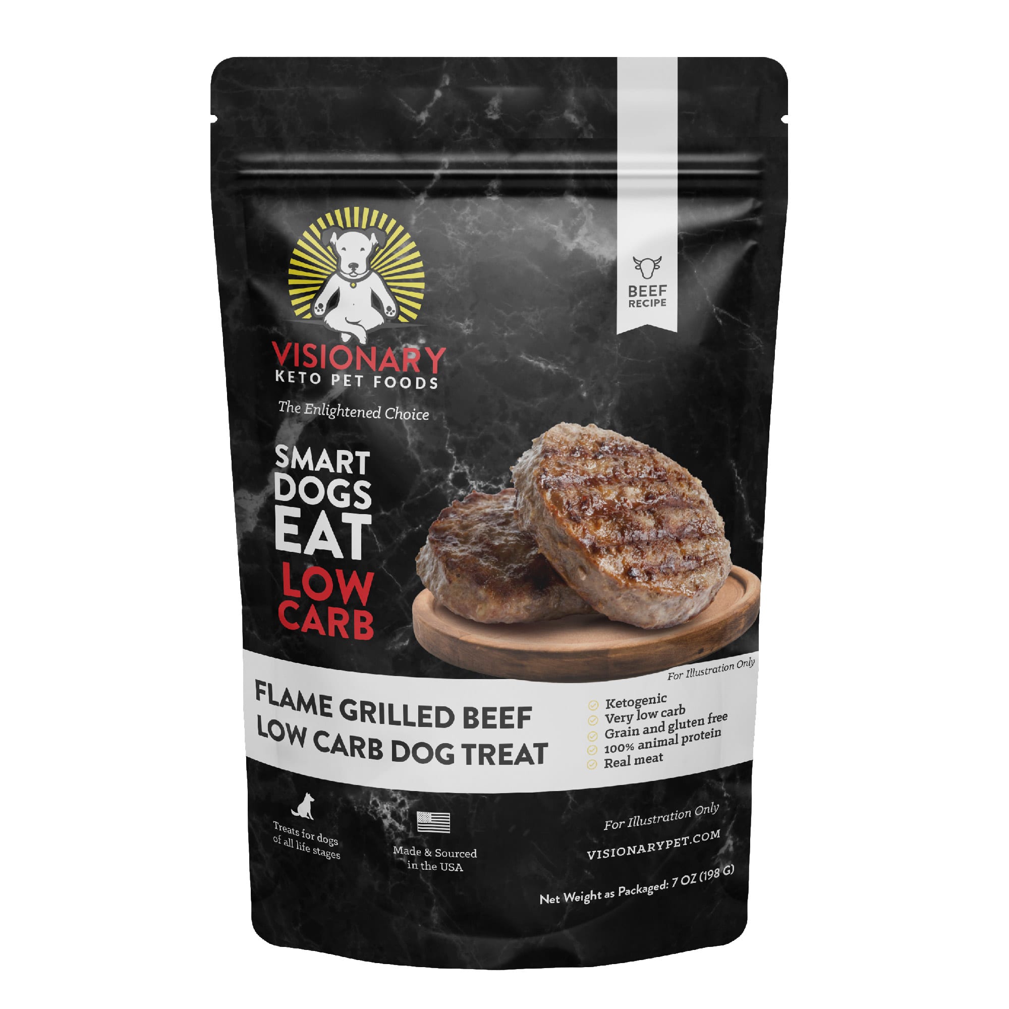 Visionary Keto Pet Foods Low Carb Beef Dog Treats 7 oz. Petco