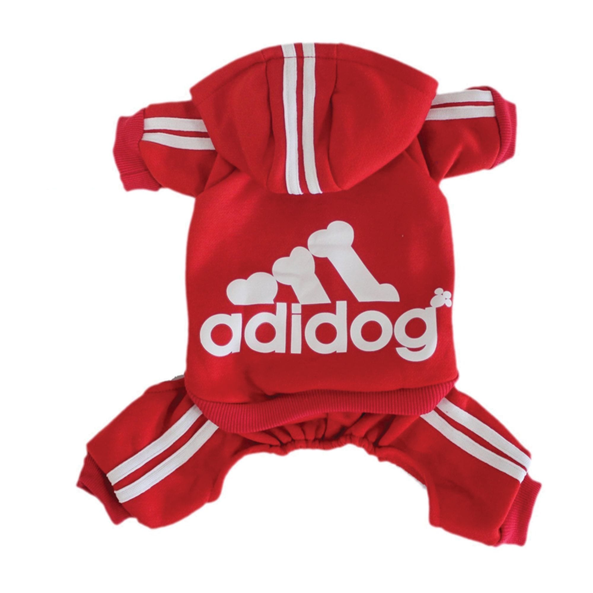 Fresh Pawz Red Adidog Dog Jumpsuit XS for Small Breeds
