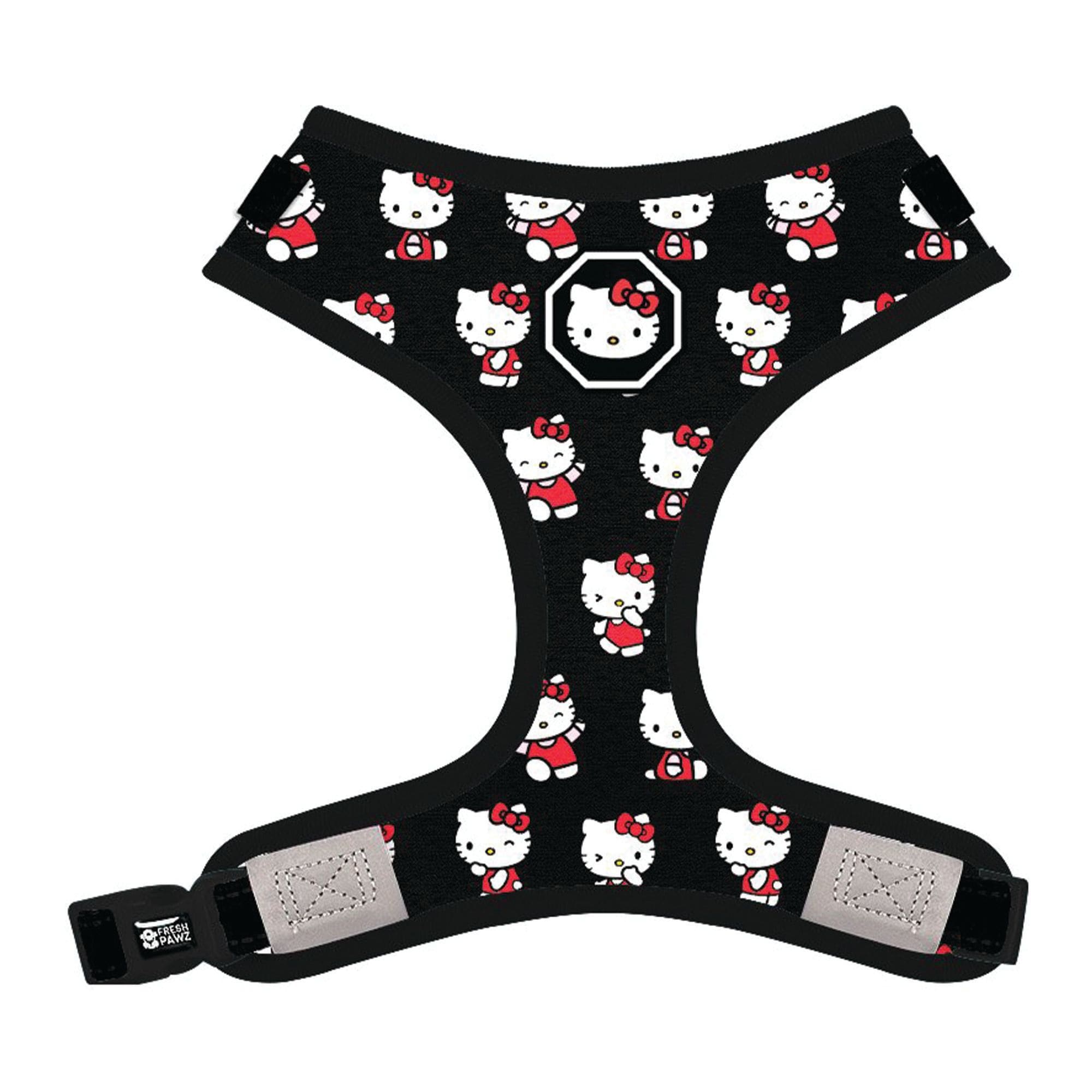 Fresh Pawz Hello Kitty Black Mesh Dog Harness Small