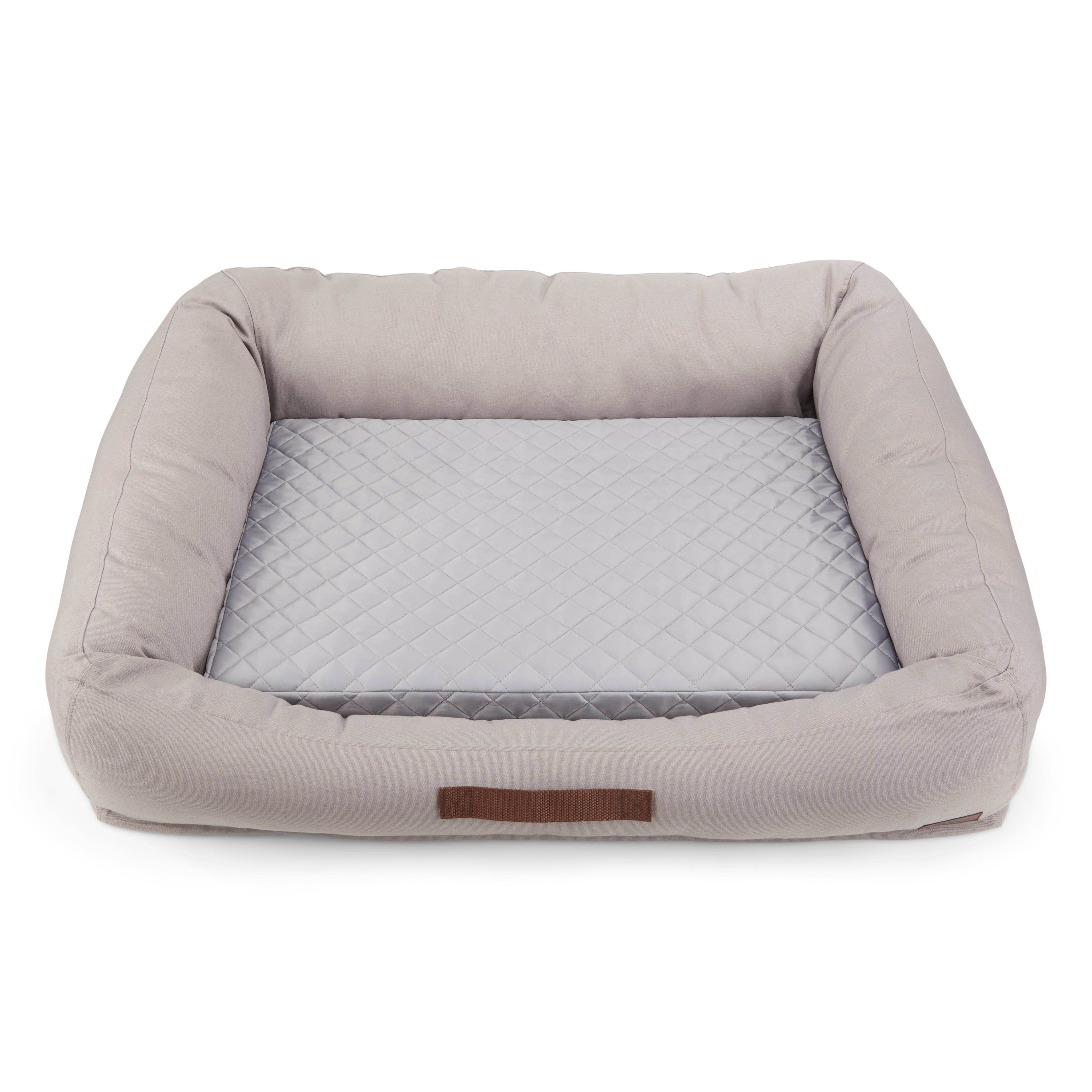 Reddy Canvas Cozy & Cool-Touch Dog Bed, 28 L X 28 W, Grey