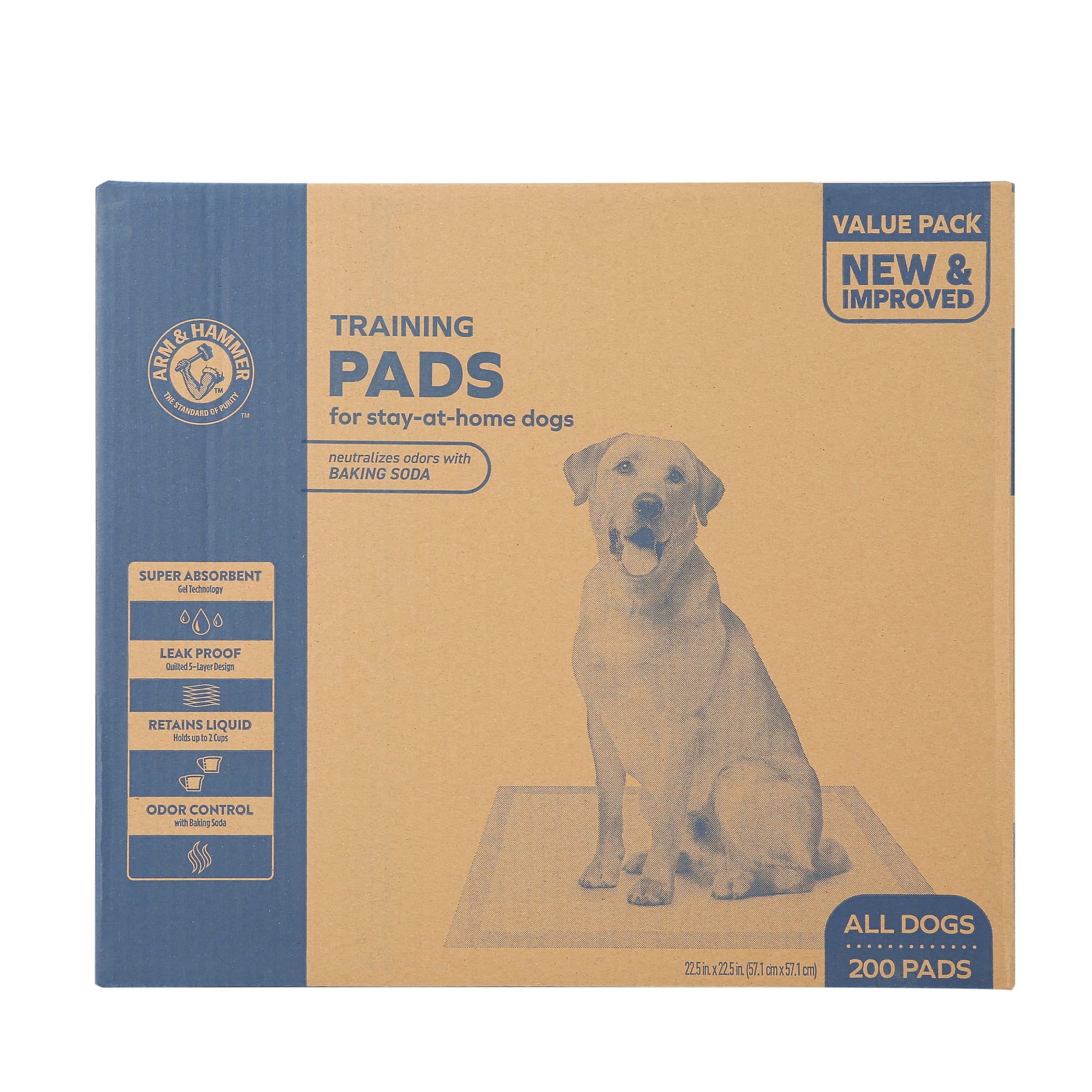 Arm  Hammer Training Pads for Stay-at-Home Dogs, Super Absorbent  Leak-Proof Odor Control Quilted Pads with Baking Soda, 200 ct. Petco
