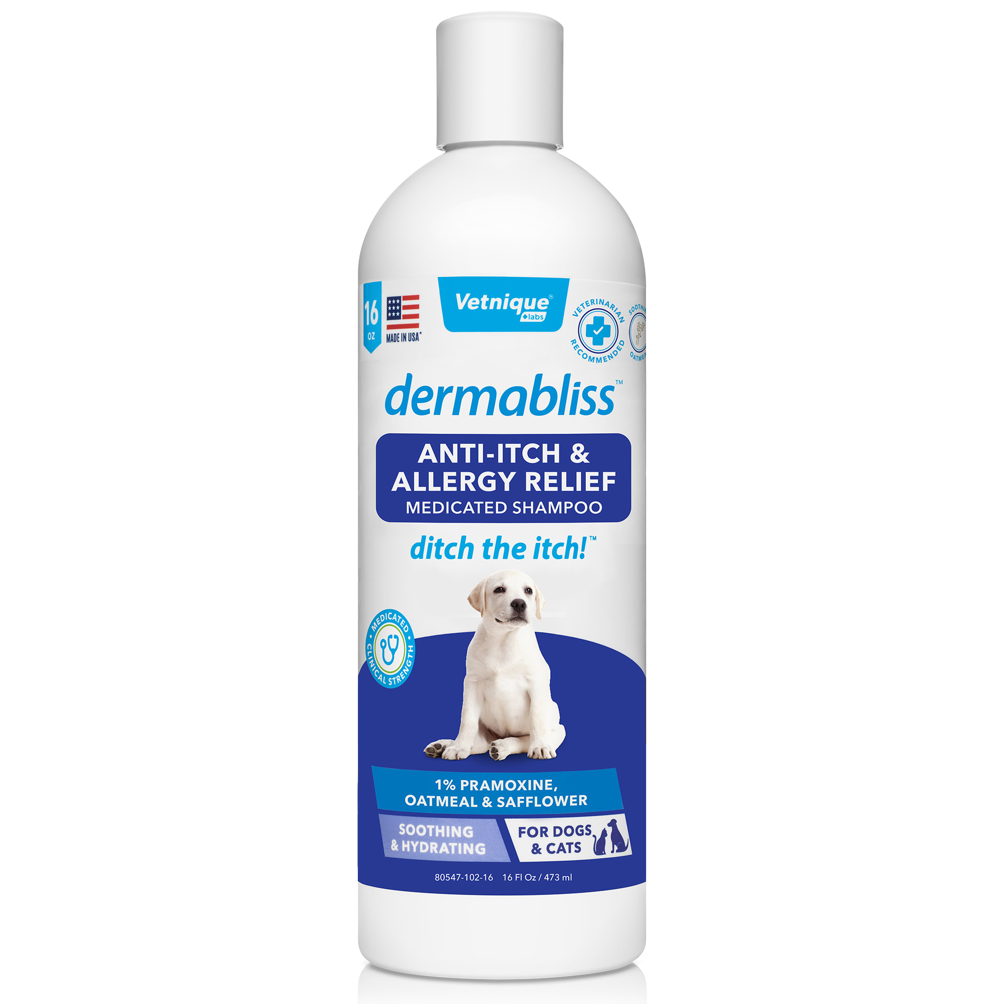 Vetnique Labs Dermabliss Anti Itch And Allergy Relief Shampoo For Pets