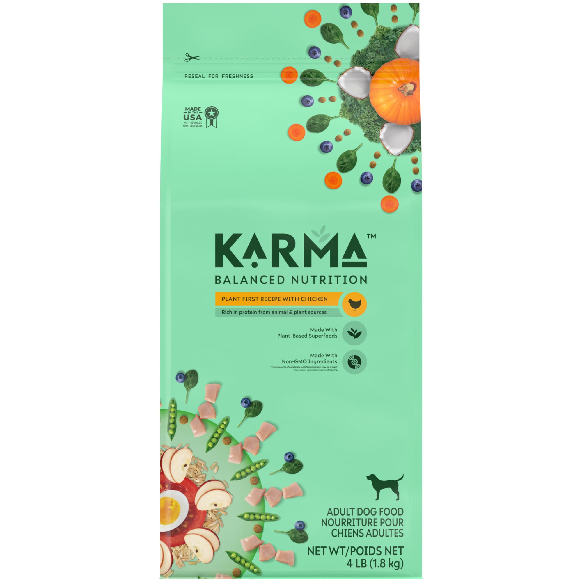 KARMA PlantFirst Chicken Adult Dog Food 4 lbs