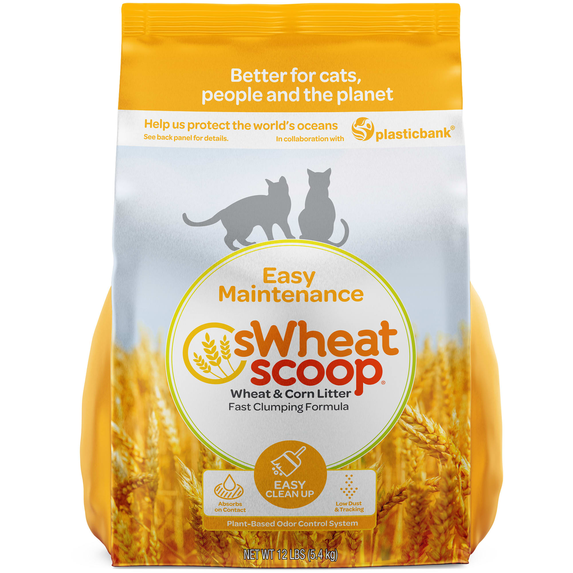sWheat Scoop Easy Maintenance Natural Clumping Wheat and Corn Cat